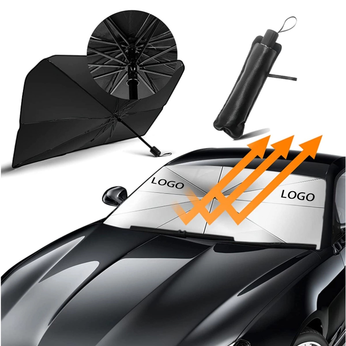 Car Windshield Sun Shade Foldable Umbrella 7