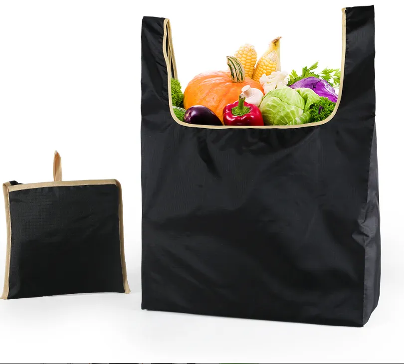 Portable Oxford folding tote shopping bag, custom tote bag with logo imprint 1