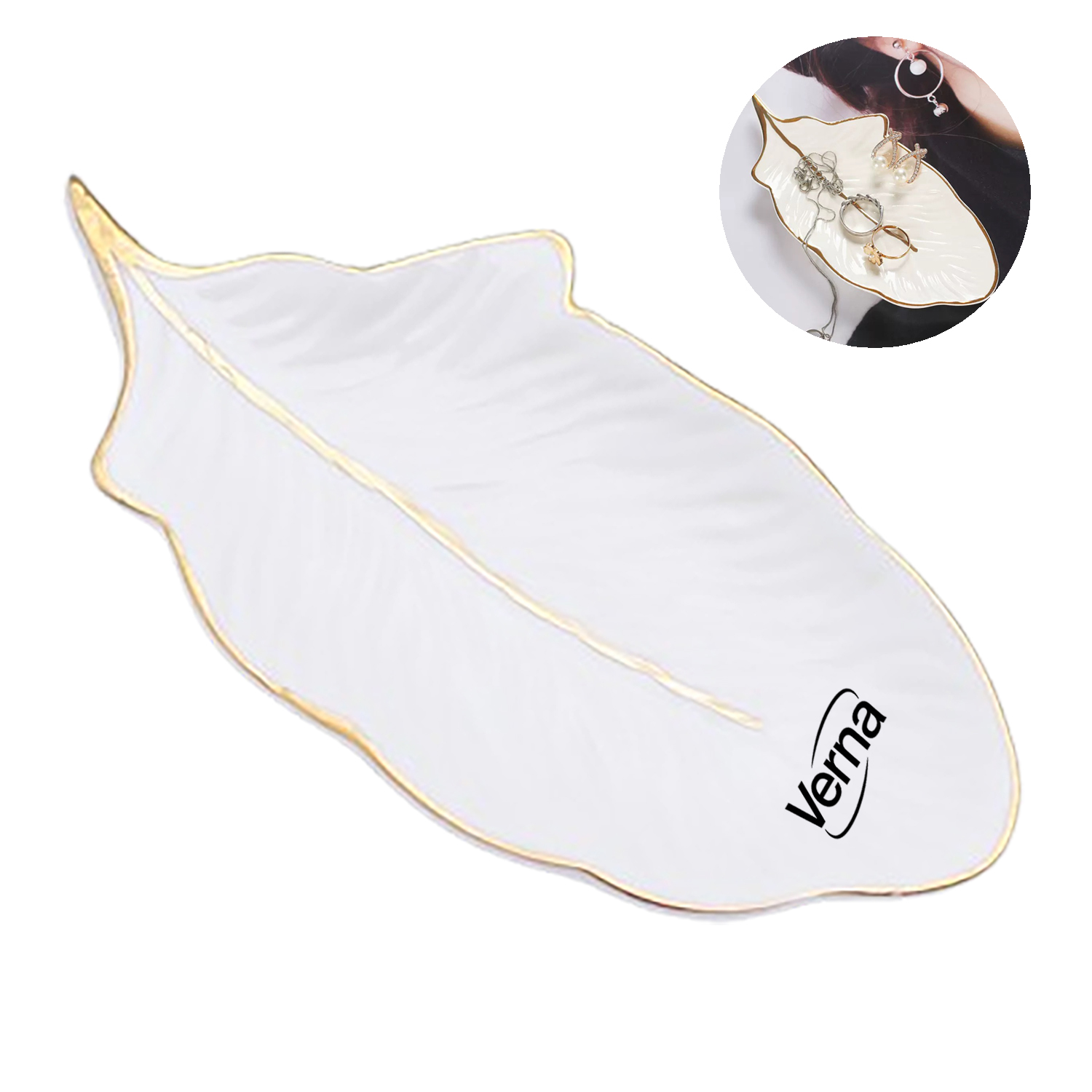 Ceramic Leaf Jewelry Storage Tray 3