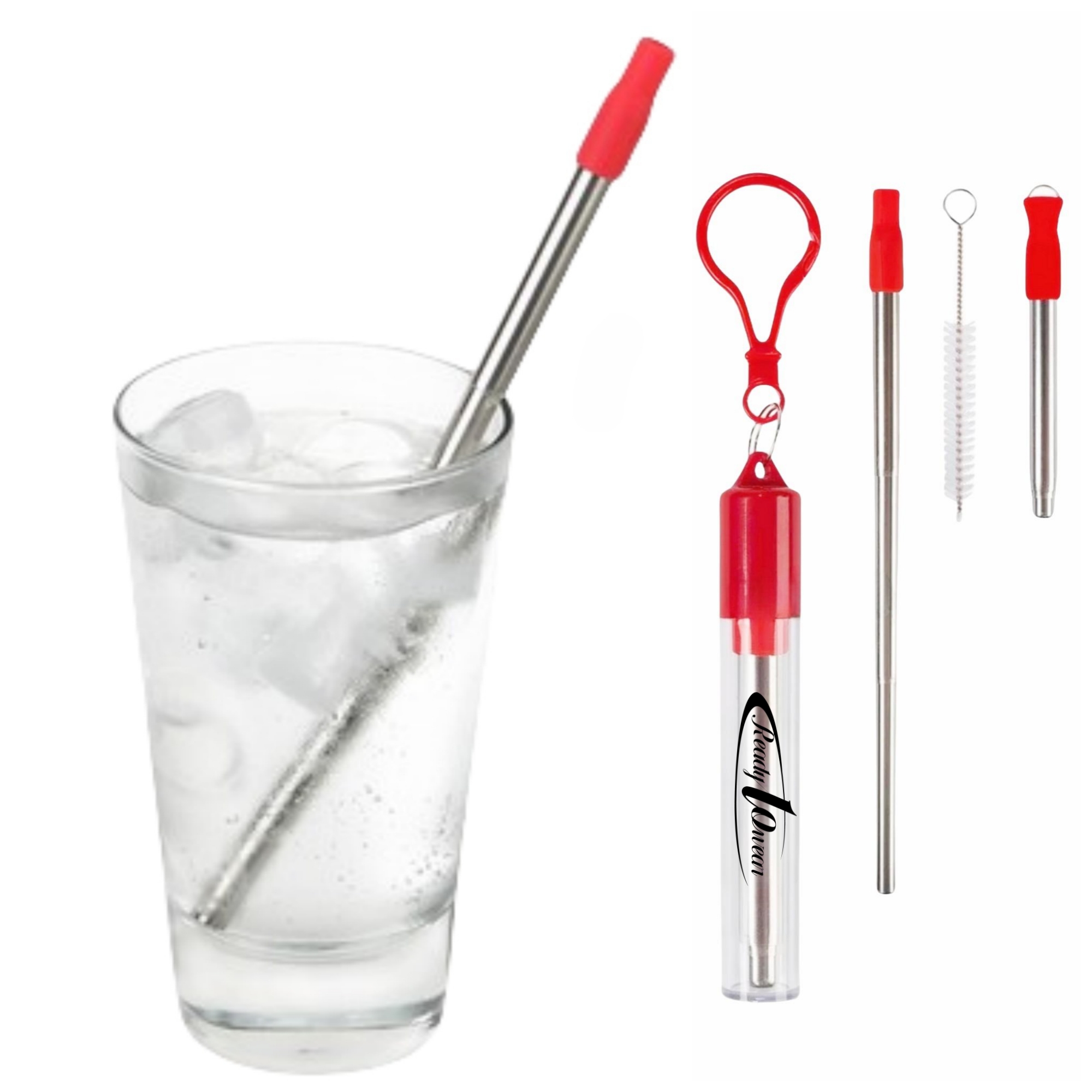 Slide Telescoping Drinking Straw With Keychain 6