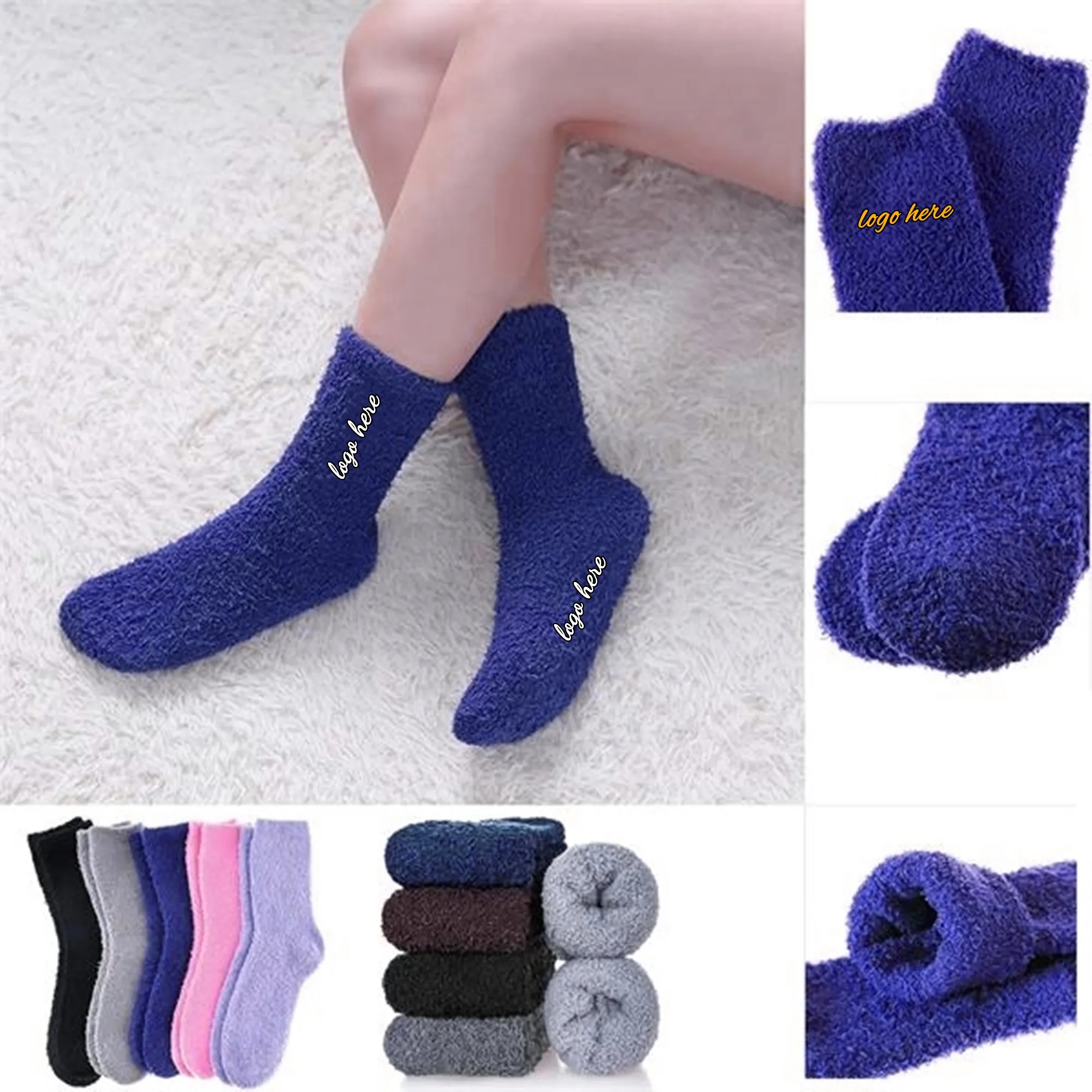 Fluffy Coral Fleece Fuzzy Socks MOQ 50pairs 5