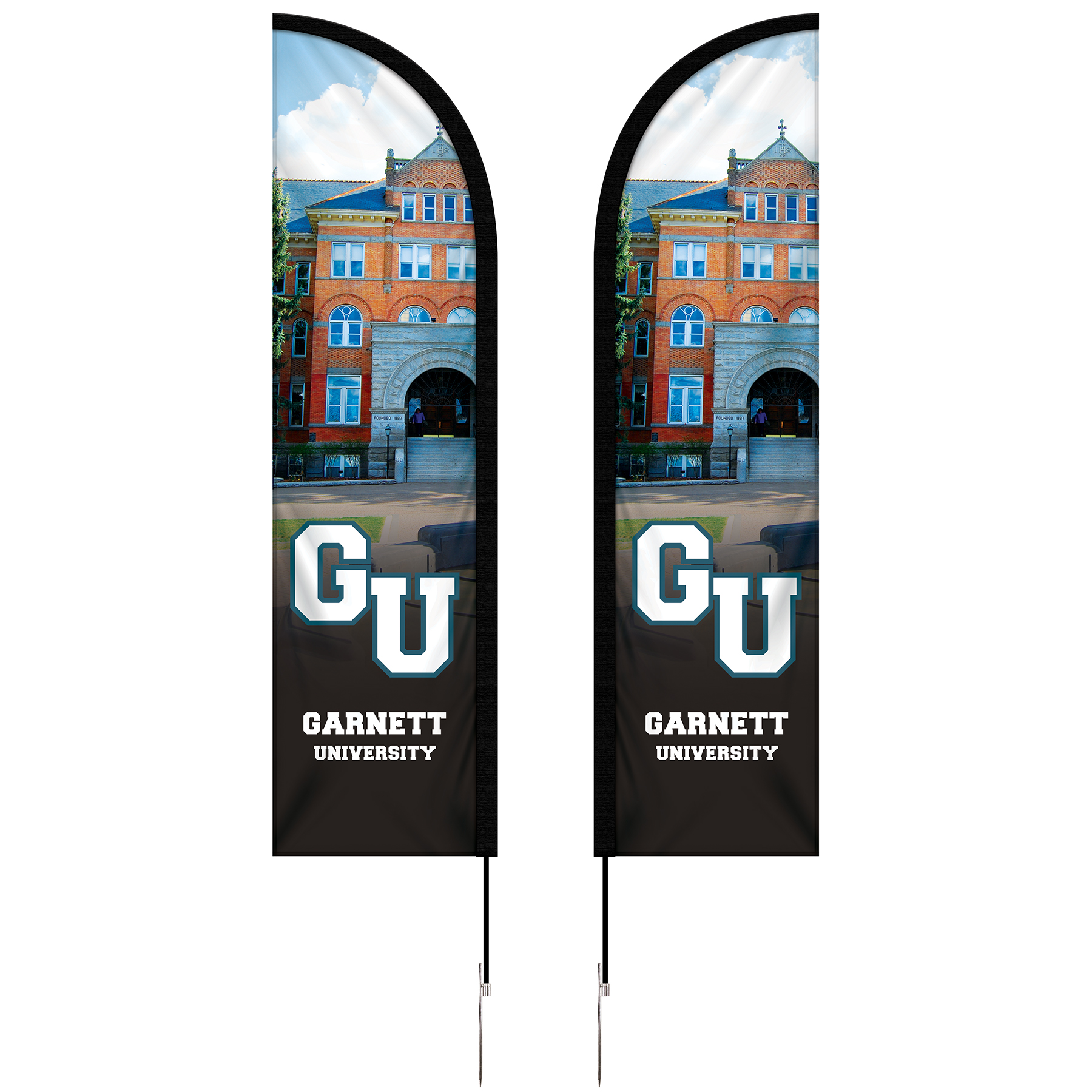 8' Double Sided Portable Half Drop Banner w/ Hardware Set 12
