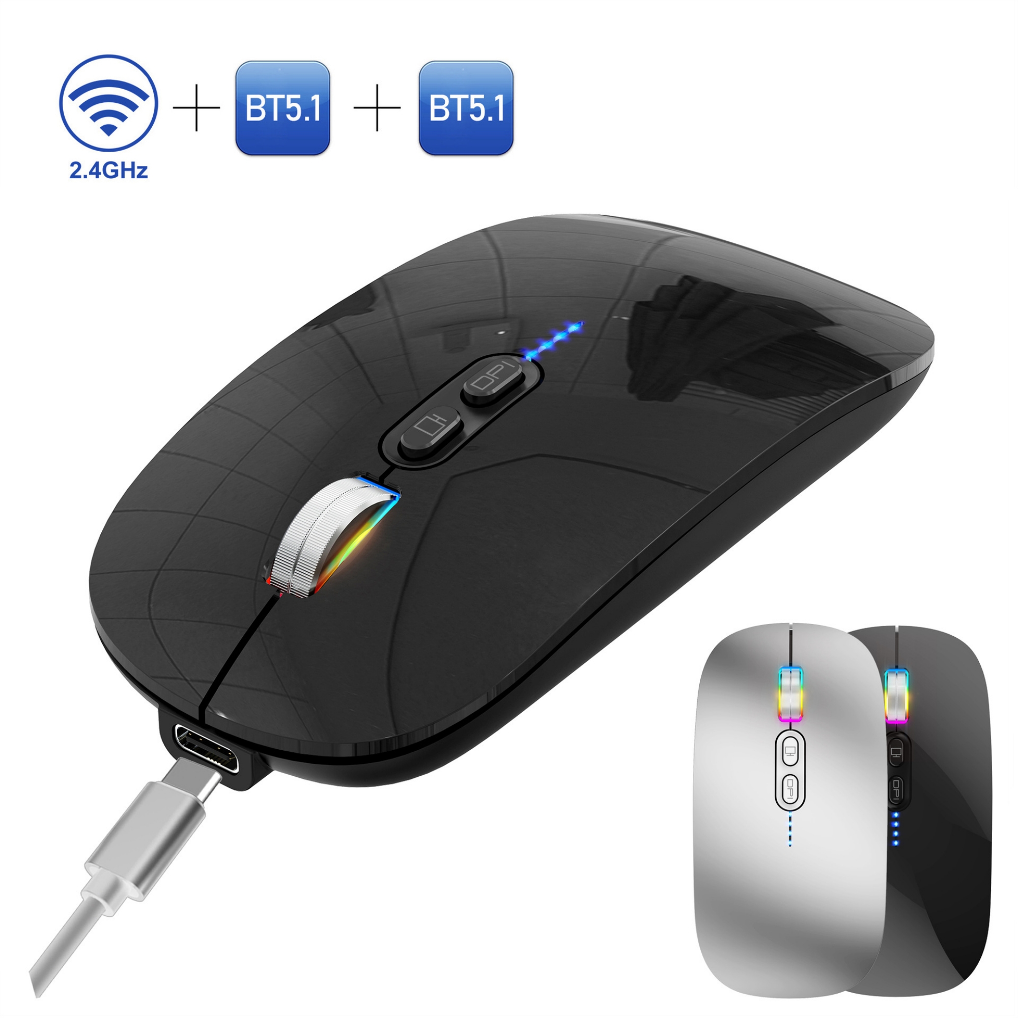 Three Modes Wireless Mouse 5