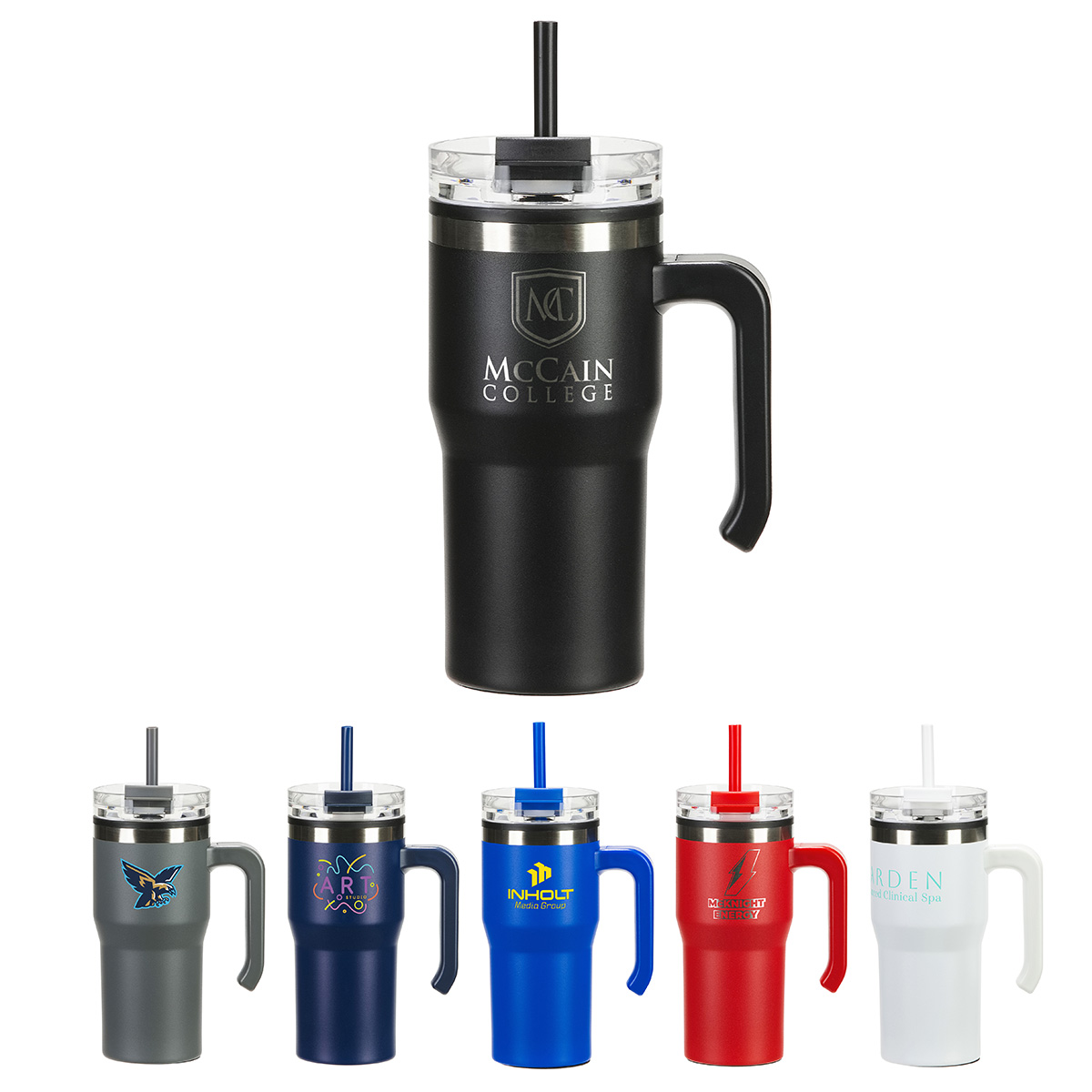 Outback 20 oz Stainless Steel/Polypropylene Mug with Lid and Straw 24