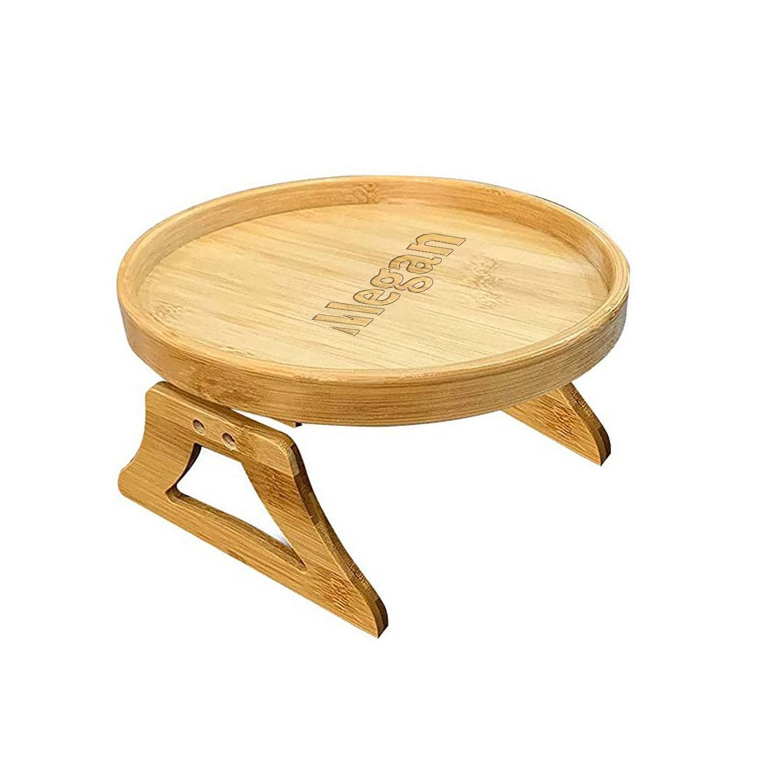 Foldable Wooden Circular Sofa Armrest Fruit tray 2