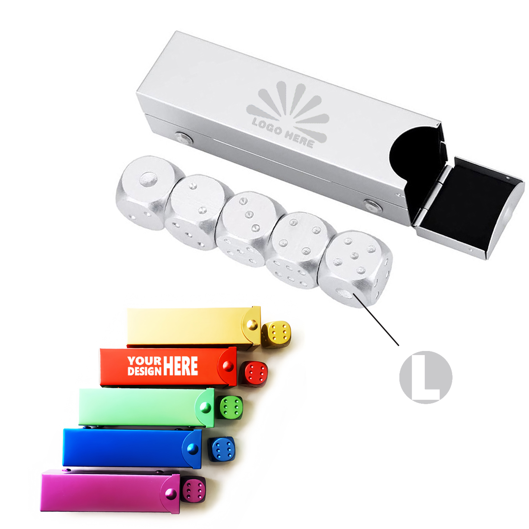 5-piece Metal Dice Set 1
