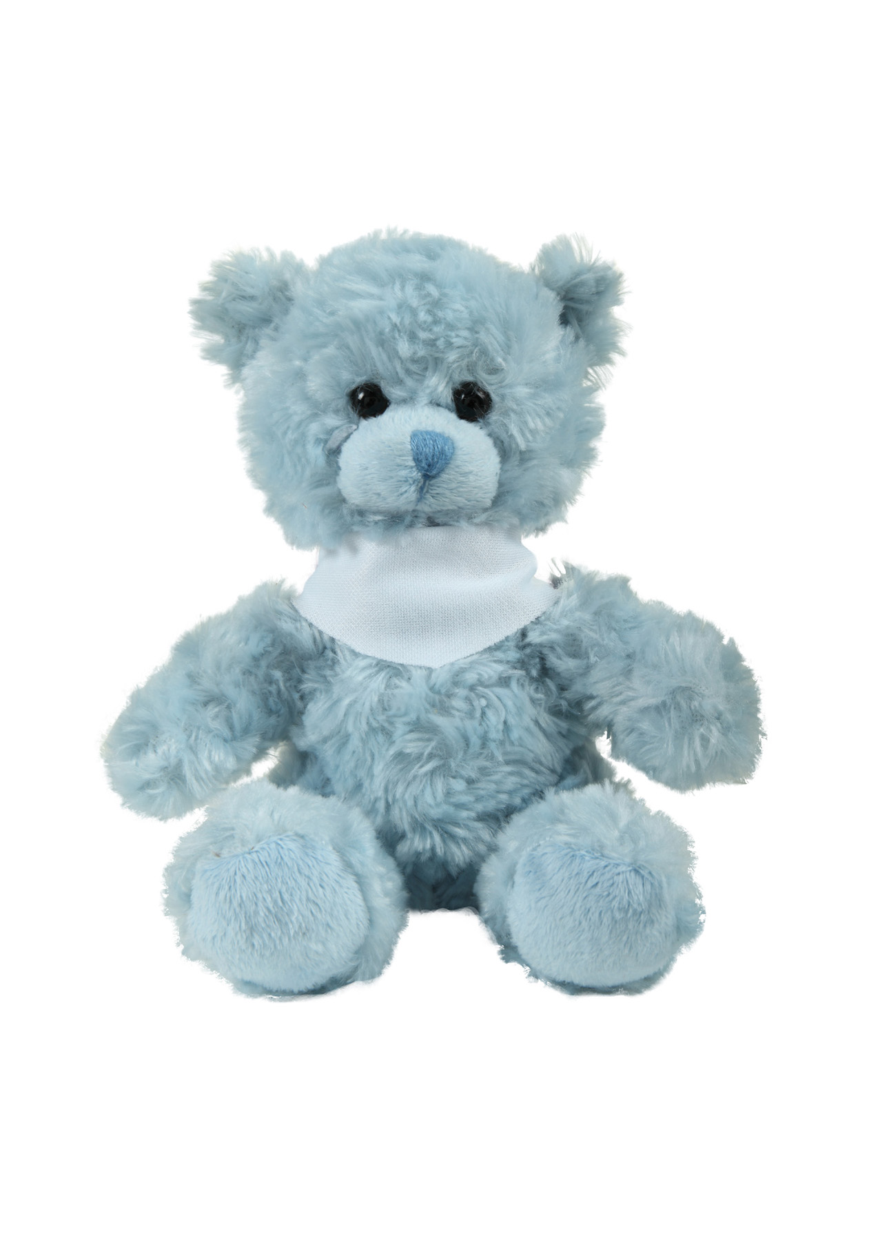 soft plush Blue Curly Sitting Bear with bandana 6