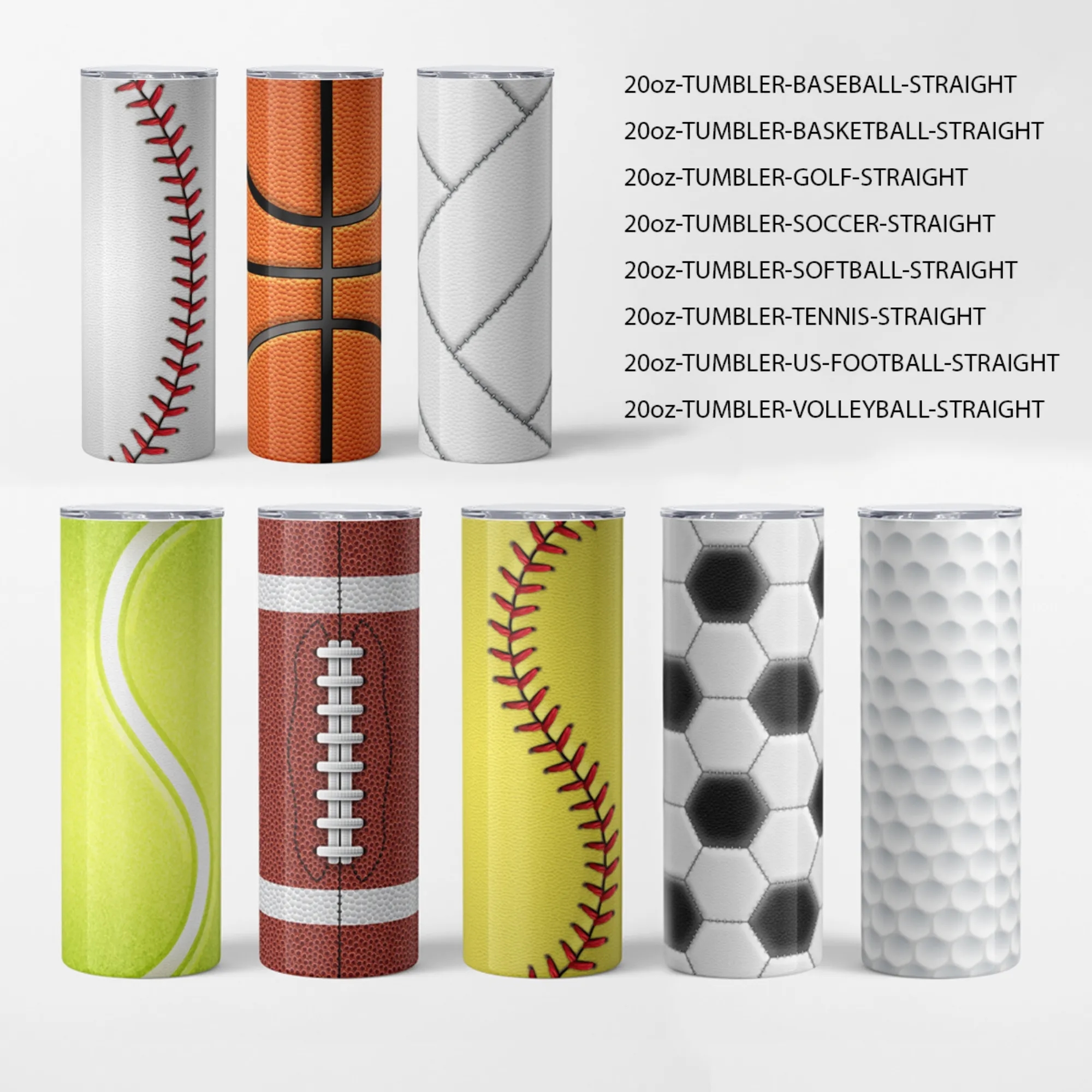 20oz Sports-Themed Stainless Steel Insulated Tumbler 2