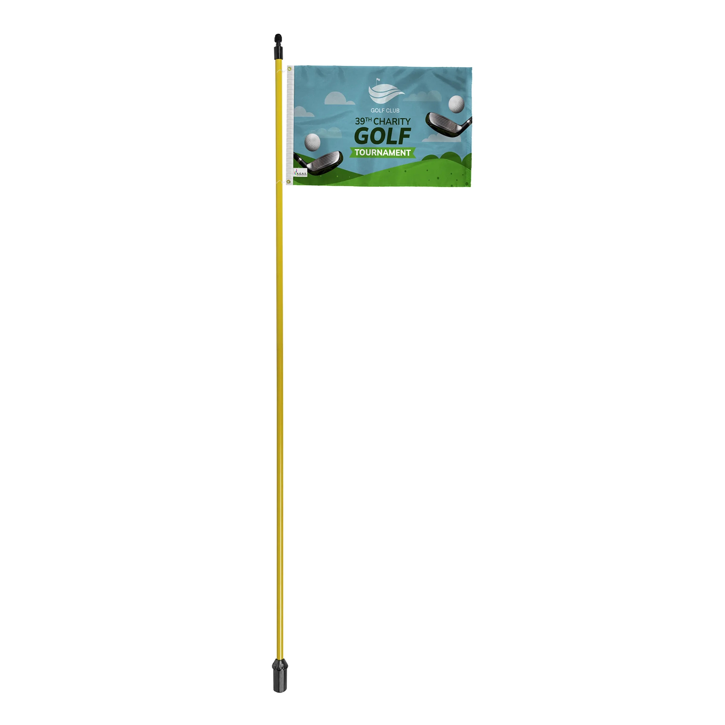 14"x20" Golf Flag with 6' Yellow Fiberglass Pole 1