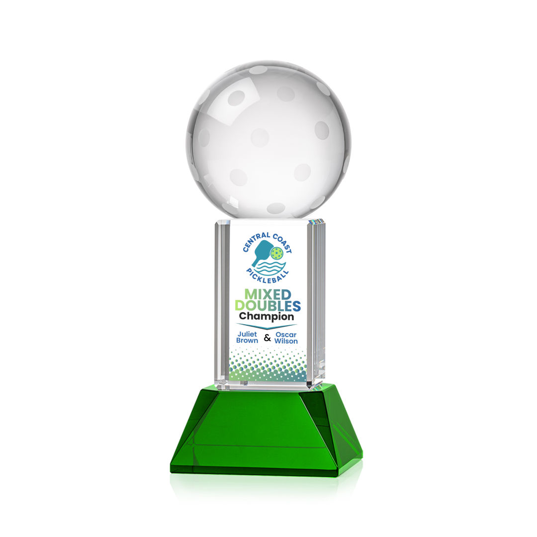 Pickleball VividPrint™ Award on Stowe Base - Green 5