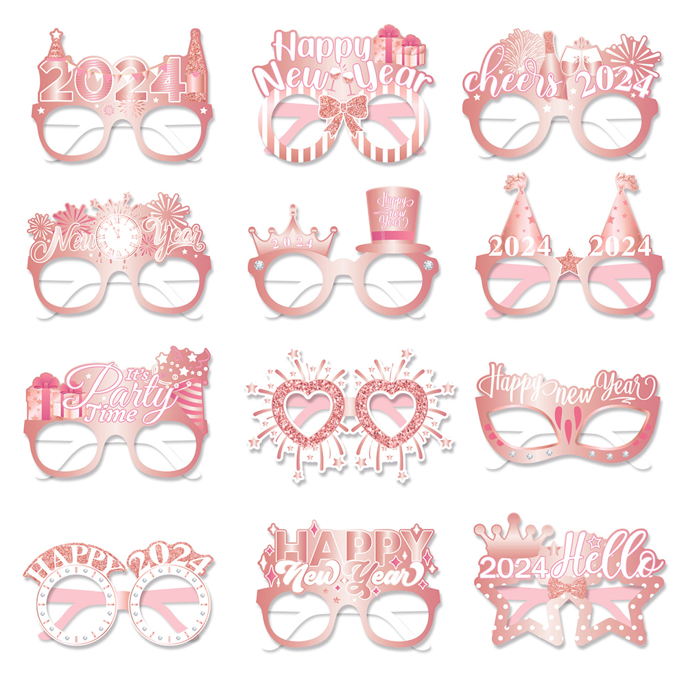 15 3/4" New Year Paper Decorative Glasses 3