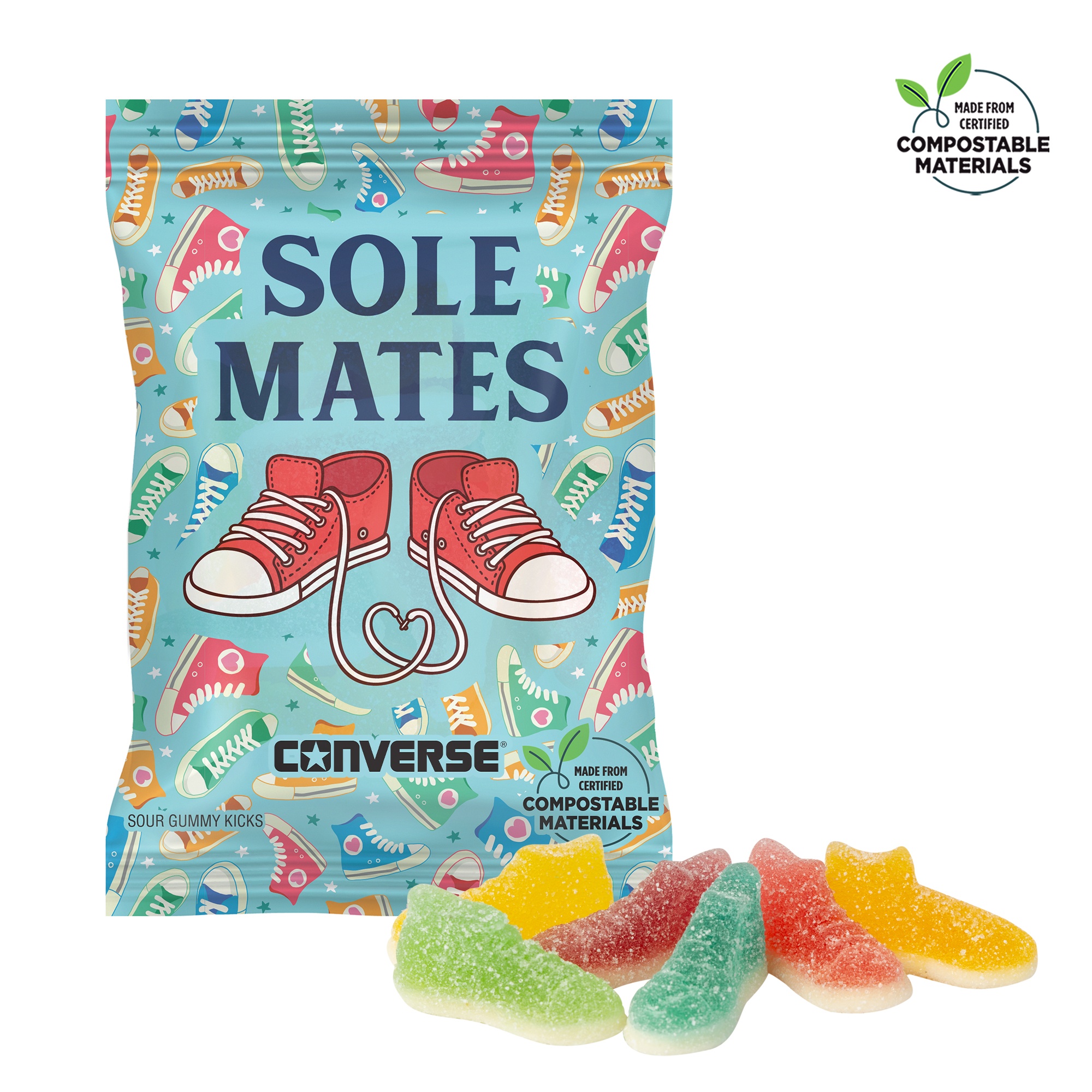 4 oz. ECO-Digibag™, Compostable & Full Color, Sour Gummy Kicks 1