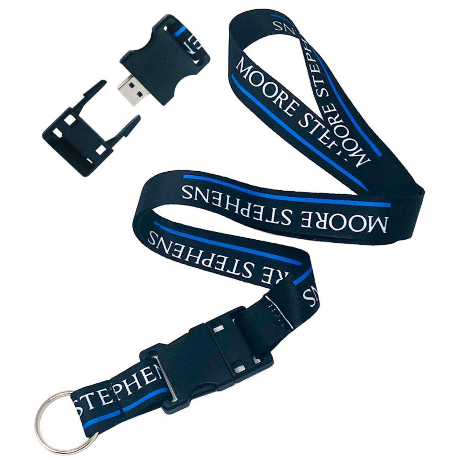 Dye-Sublimated Detachable 3/4" Lanyard with USB Flash Drive and Buckle Release 1