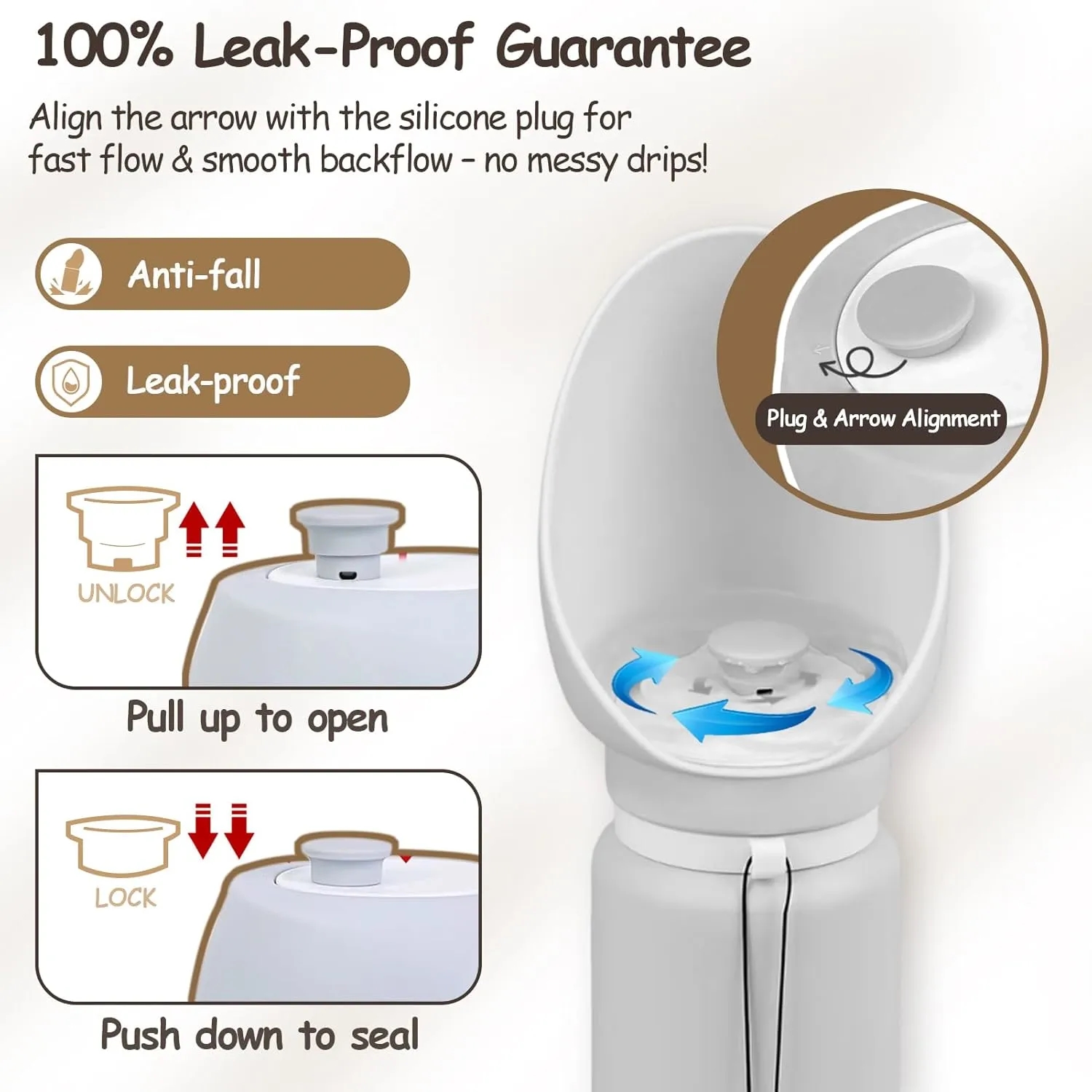 550ml Dog Water Bottle with Extra Wide Drinking Cup 3