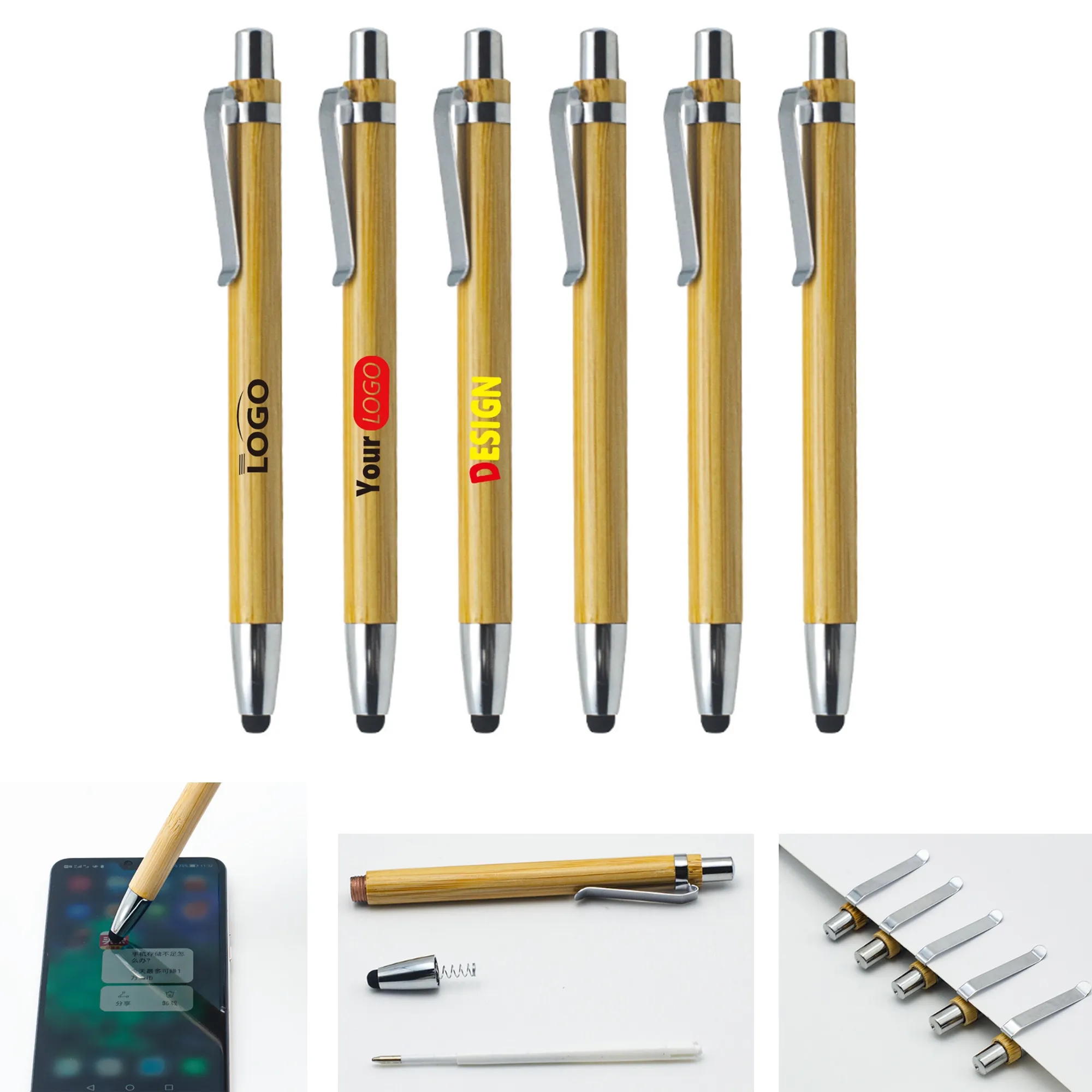 Natural Wood Touch-screen Ballpoint Pen For Both Purposes 1
