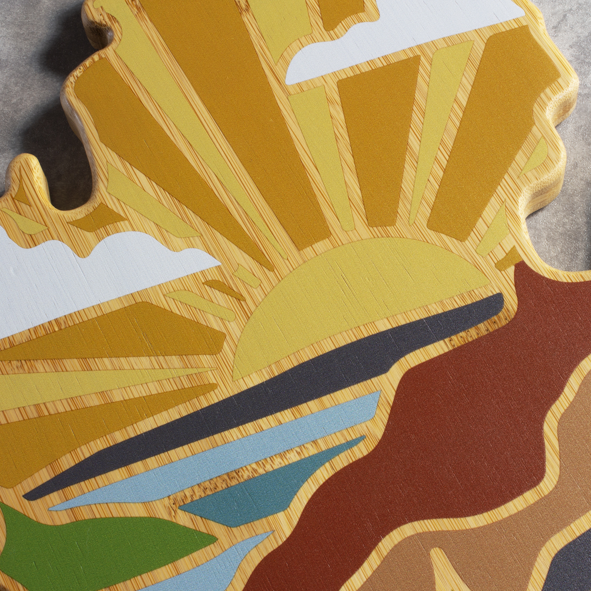 Michigan (Mitten) State Shaped Cutting and Serving Board with Artwork by Summer Stokes 2