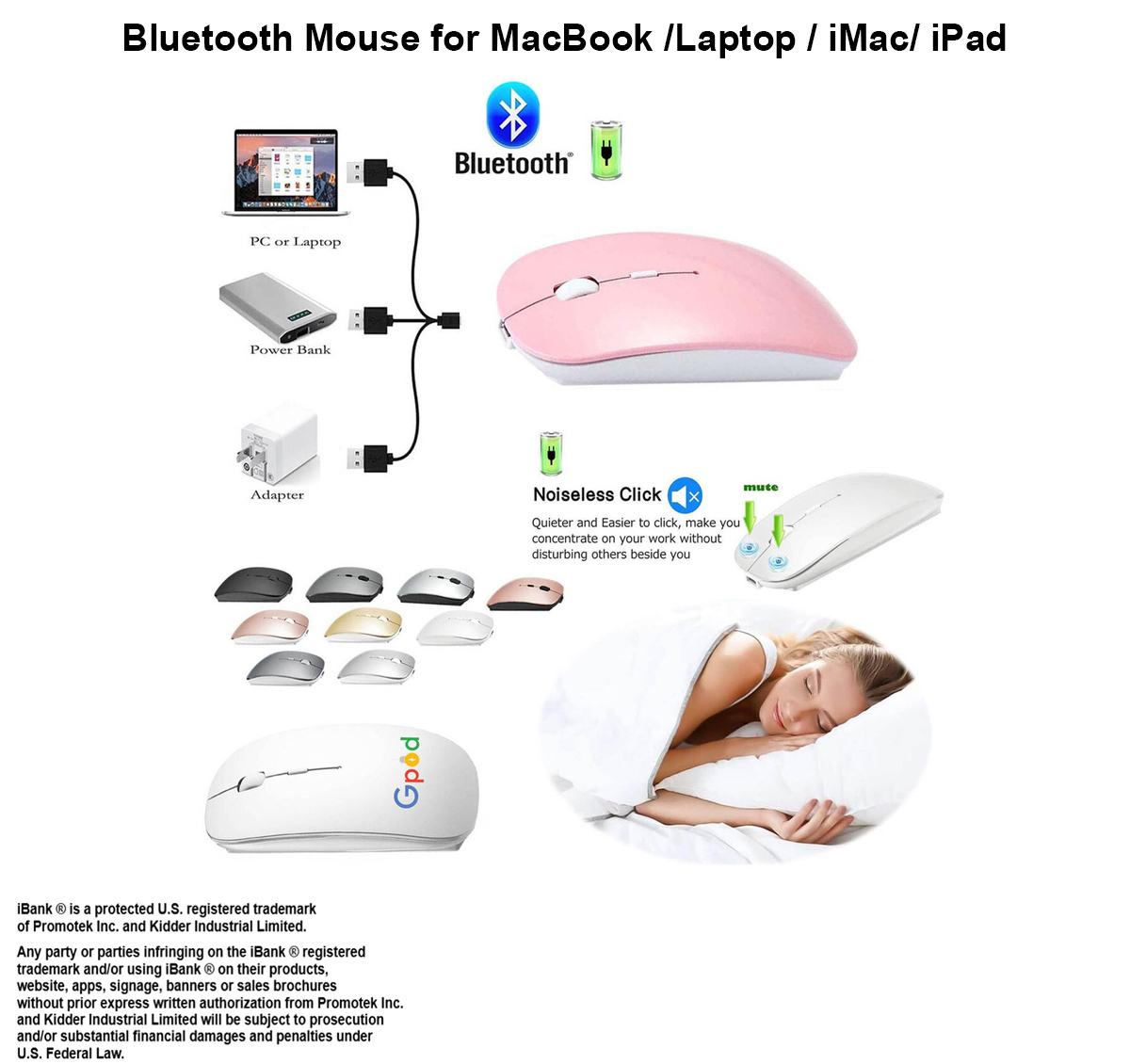 iBank ® Ultra-Thin Bluetooth Mouse, Comfortable and Lightweight 2