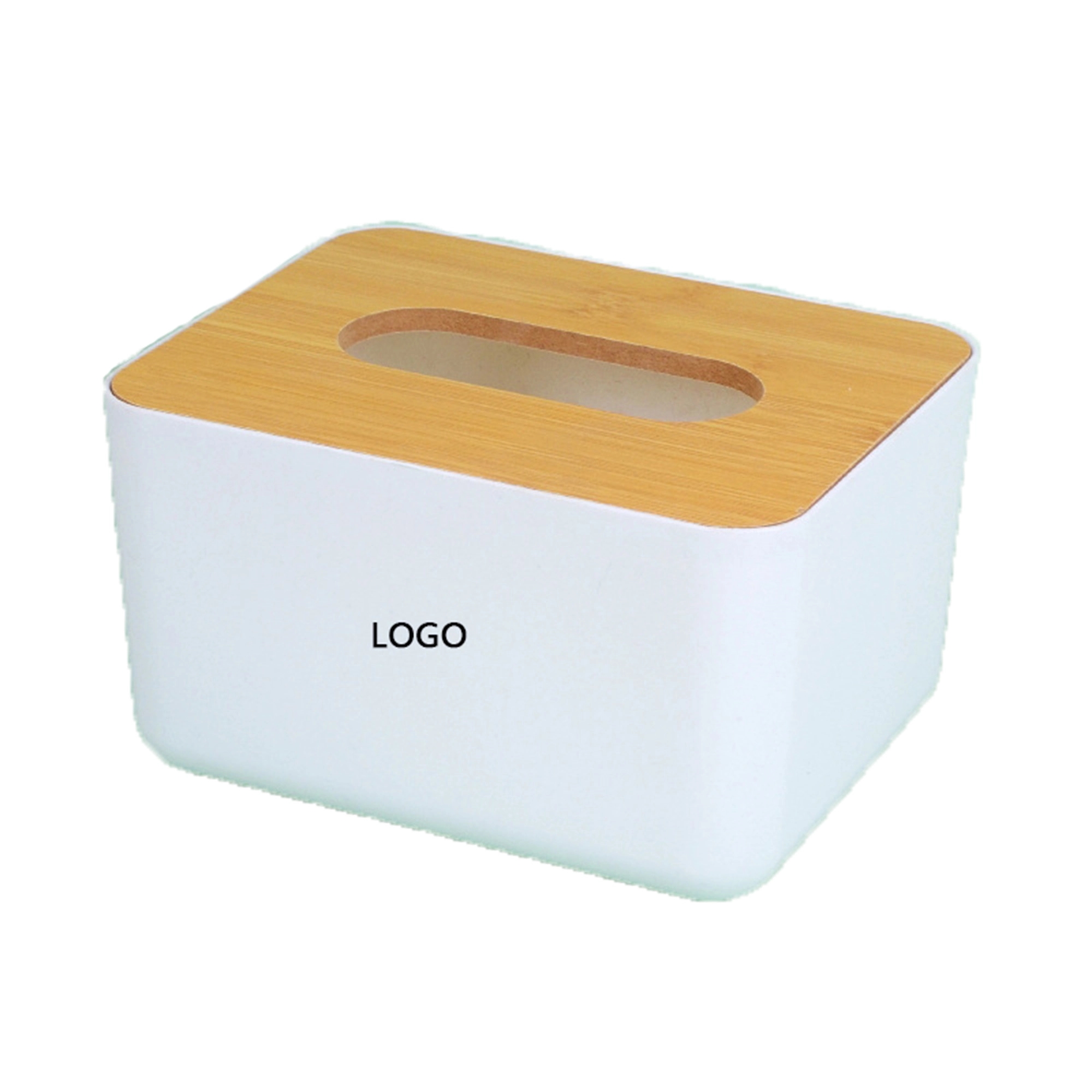 Reusable PP Tissues Box Wood Cover 2