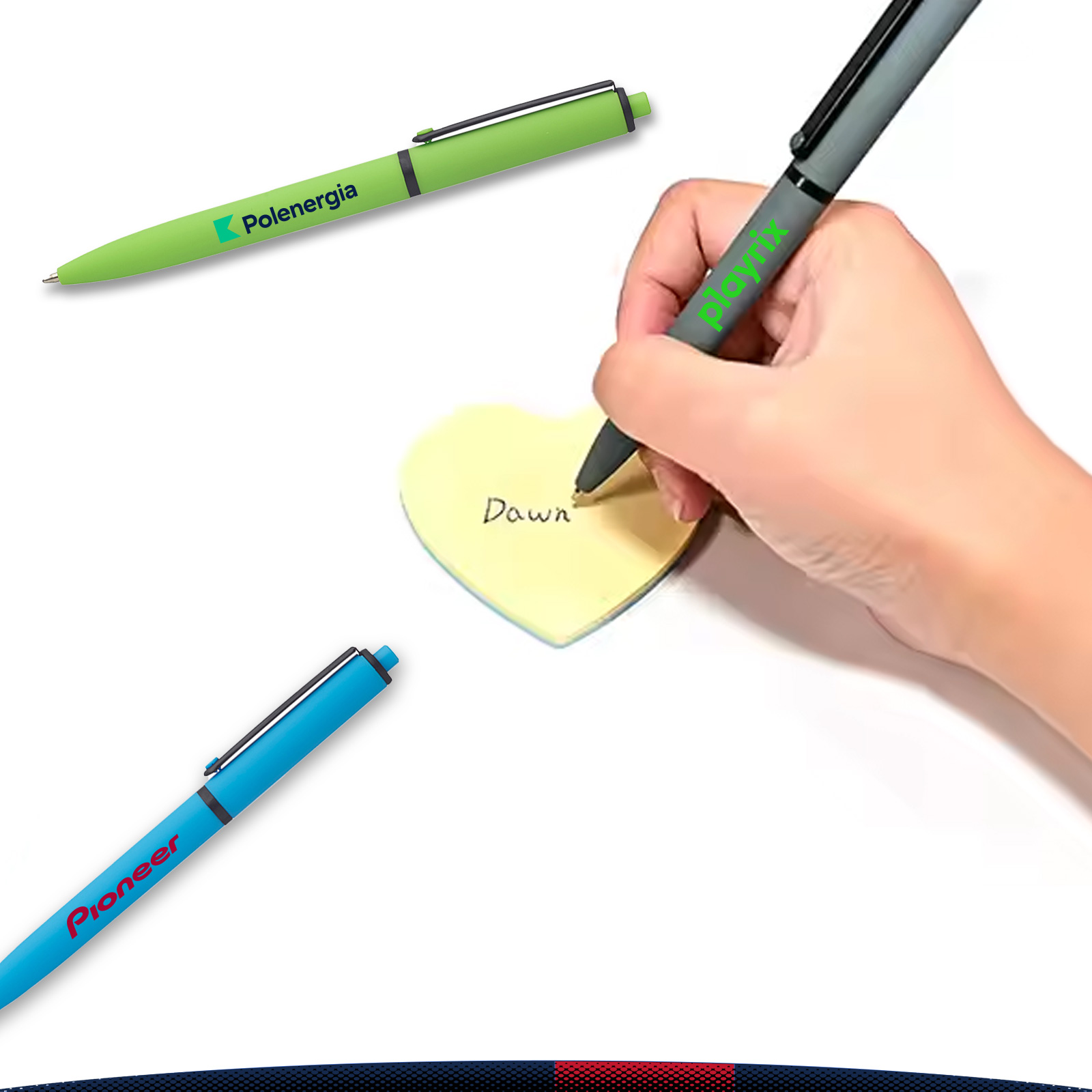 Classic Rubber-Coated Plastic Ballpoint Pens 3