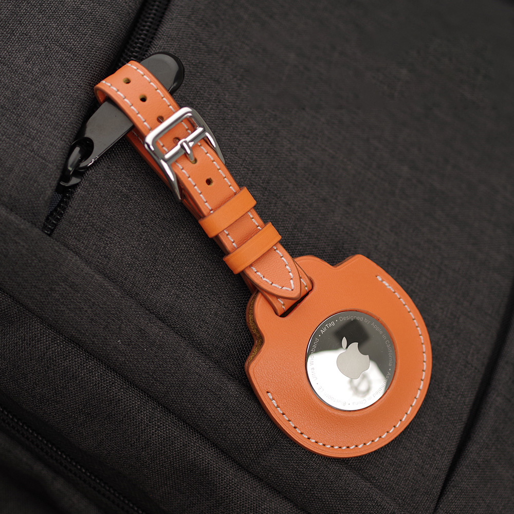 Leatherette AirTag Case with Key Ring 4