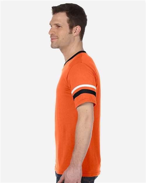 V-Neck Jersey with Striped Sleeves - 360 30