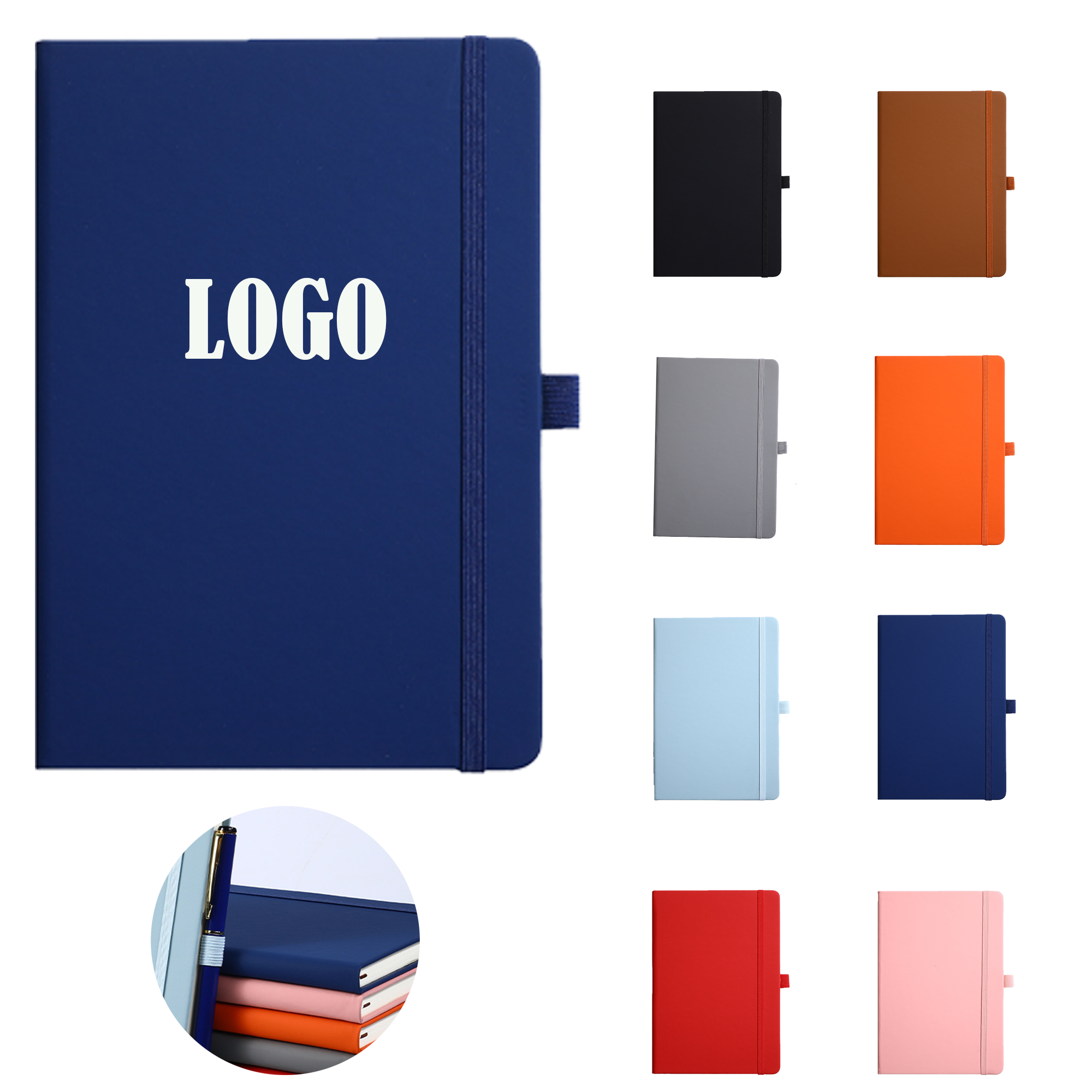 A5 Journal Hardcover Notebook With Pen Holder For School MOQ50 2