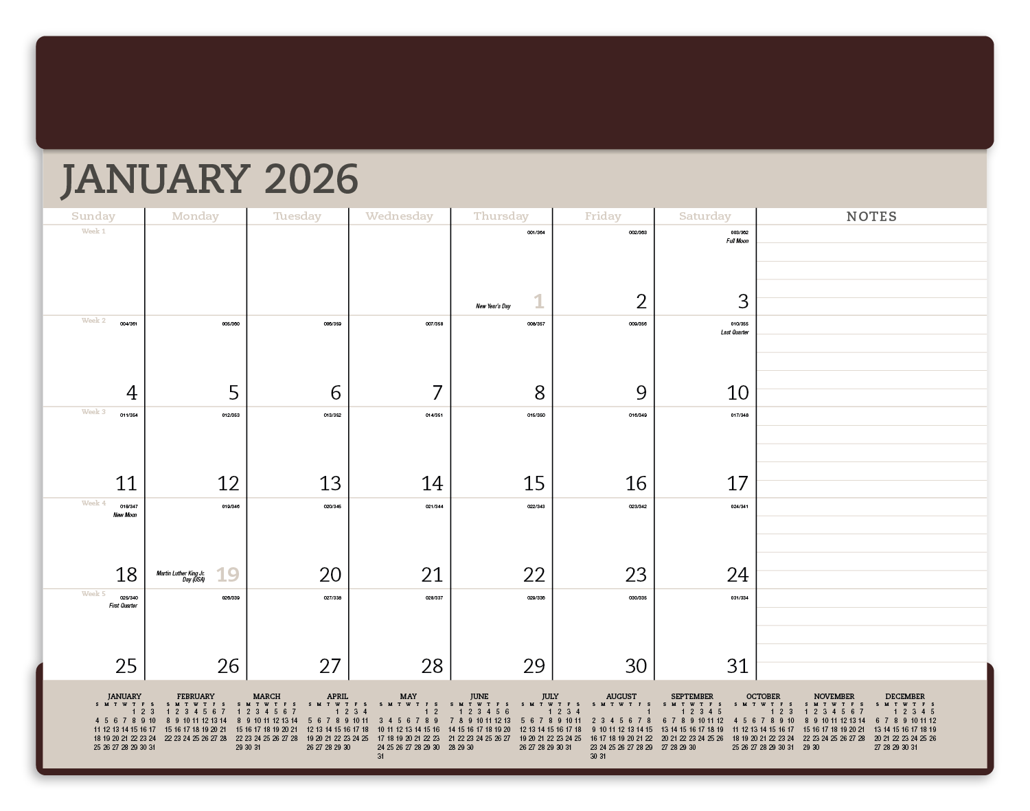 Triumph® Calendars Vinyl Desk Pad 28