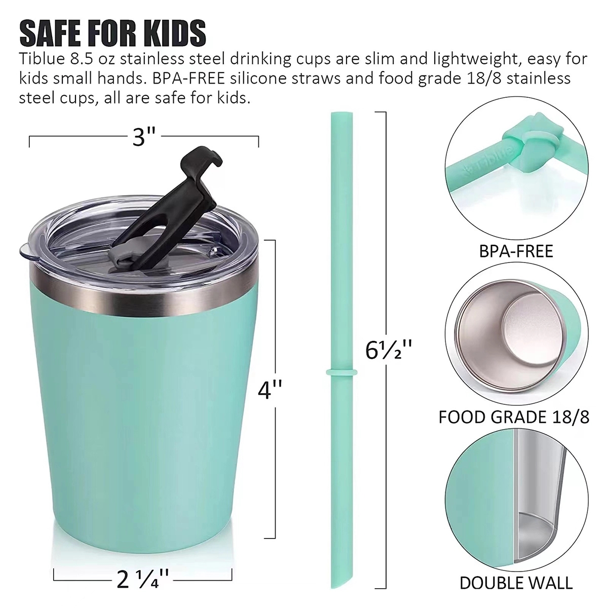 Reusable Toddler Straw Stainless Steel Cups 2