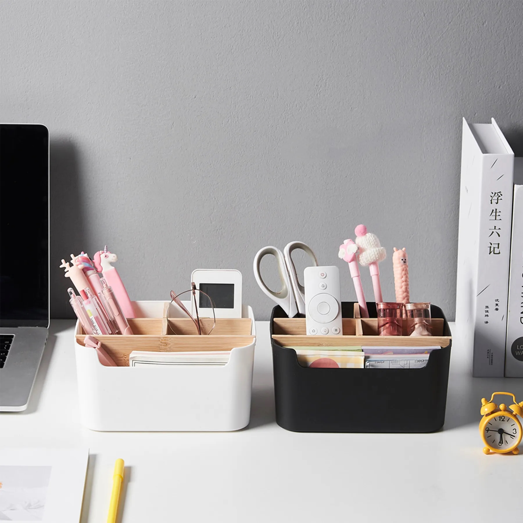 Plastic Square 5-Compartment Tabletop Storage Box 4