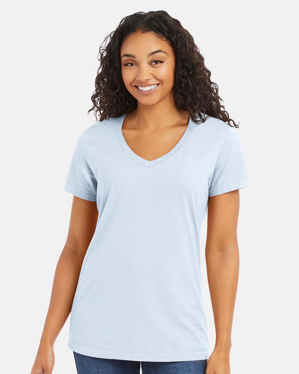 Women's Garment-Dyed V-Neck T-Shirt - GDH125 35