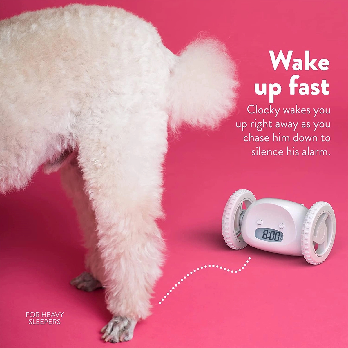 Custom Creative Portable Alarm Clock with Wheels 1