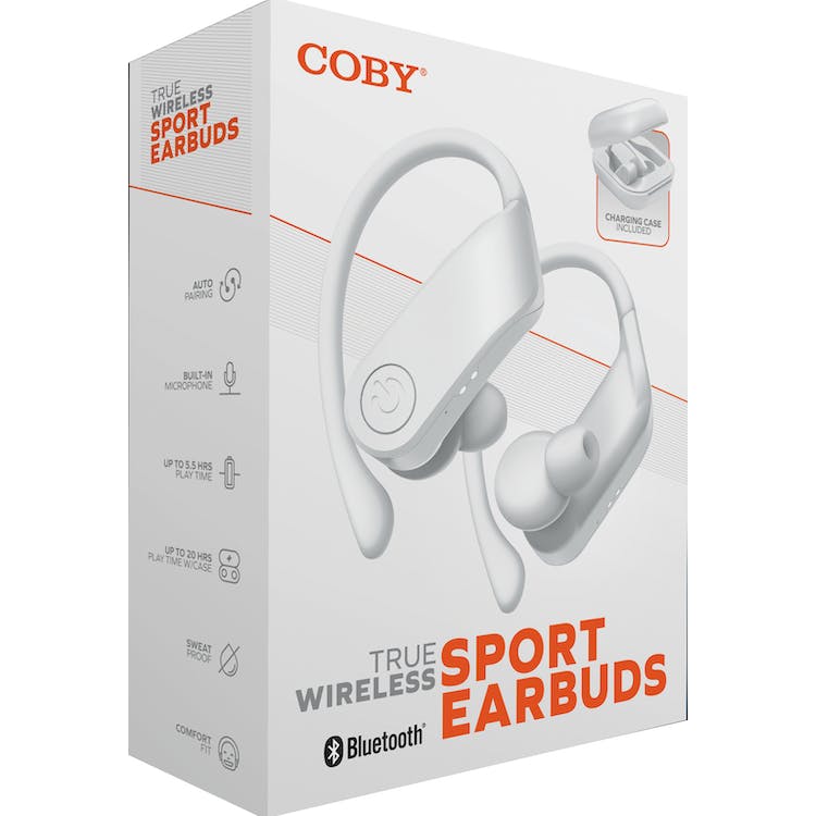 Sport Earbuds - White Over the Ear 1