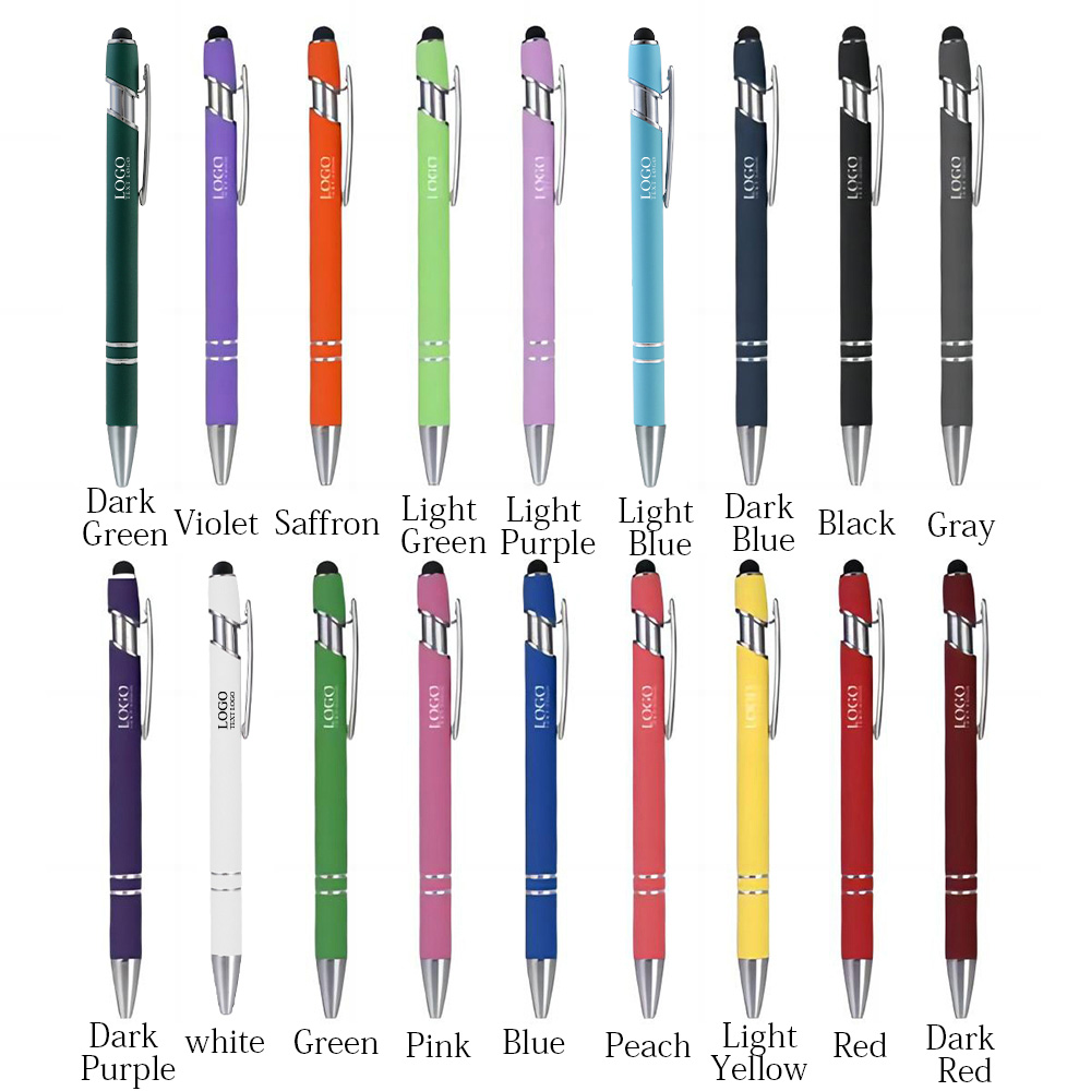 Custom Rubber Coated Stylus Ballpoint Pen 7