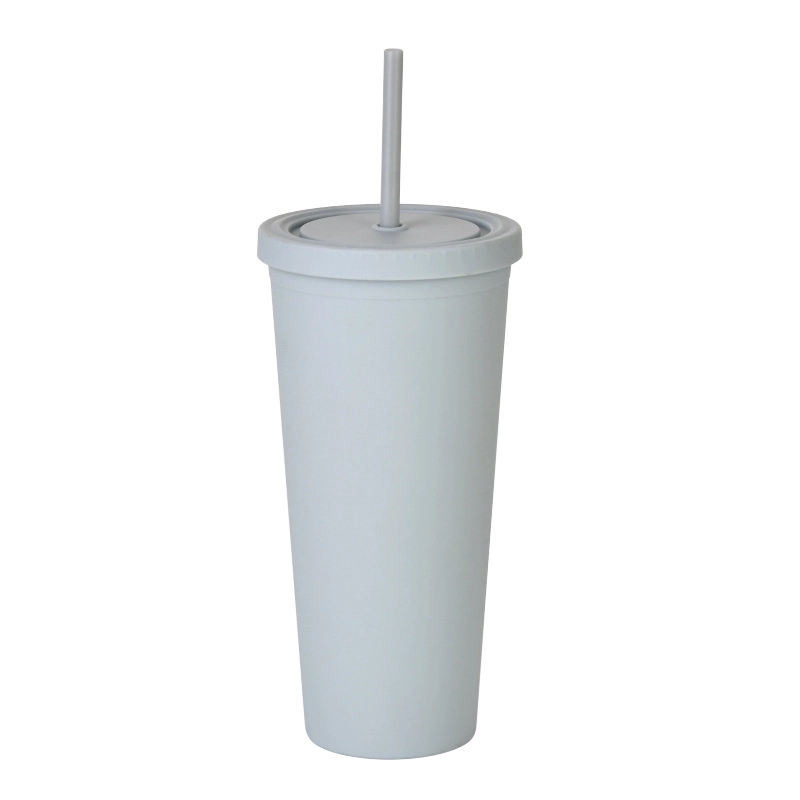 24oz Frosted Plastic Tumbler with Lid And Straw 8