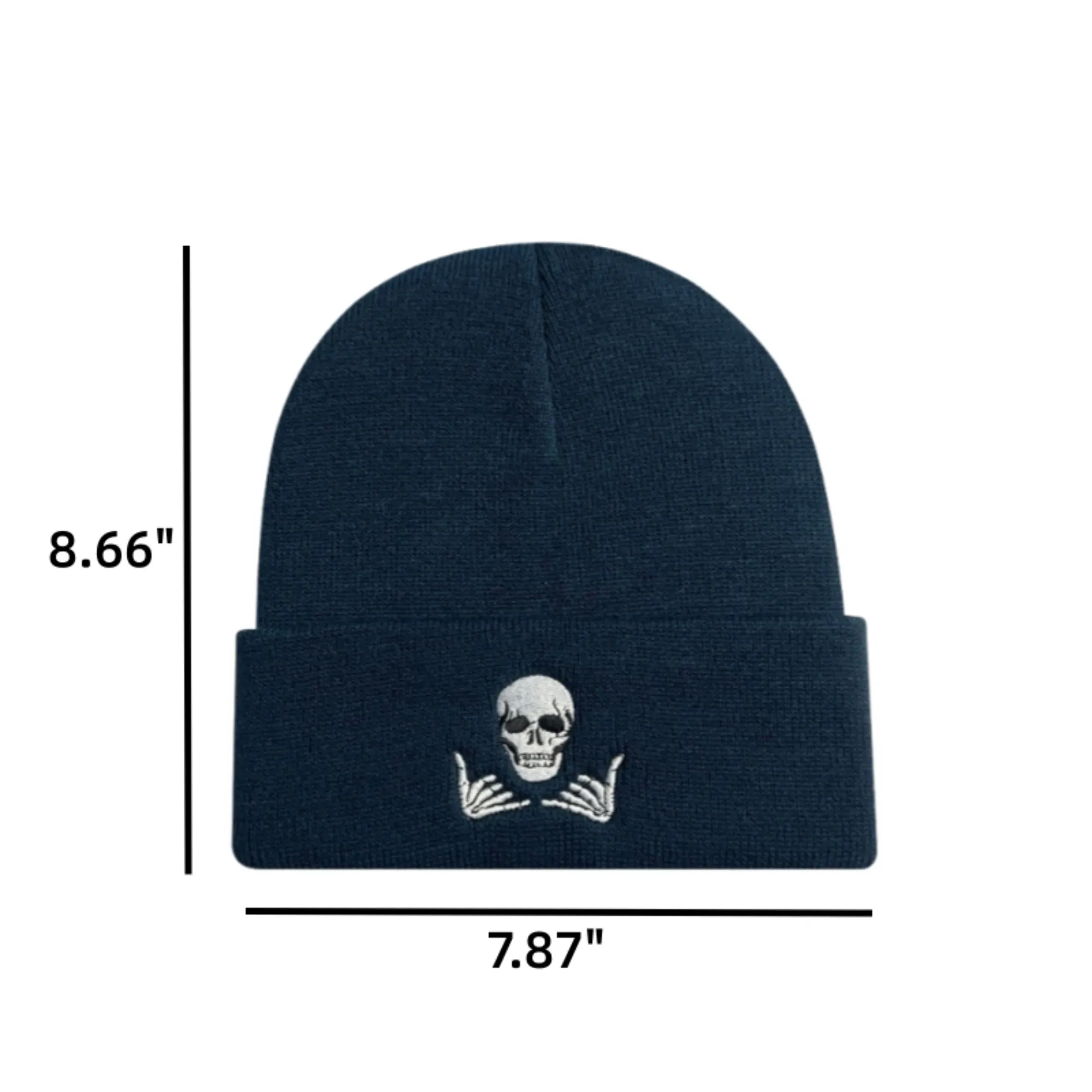 Warm Unique Skull Pattern Beanie Knit Winter Hat 4