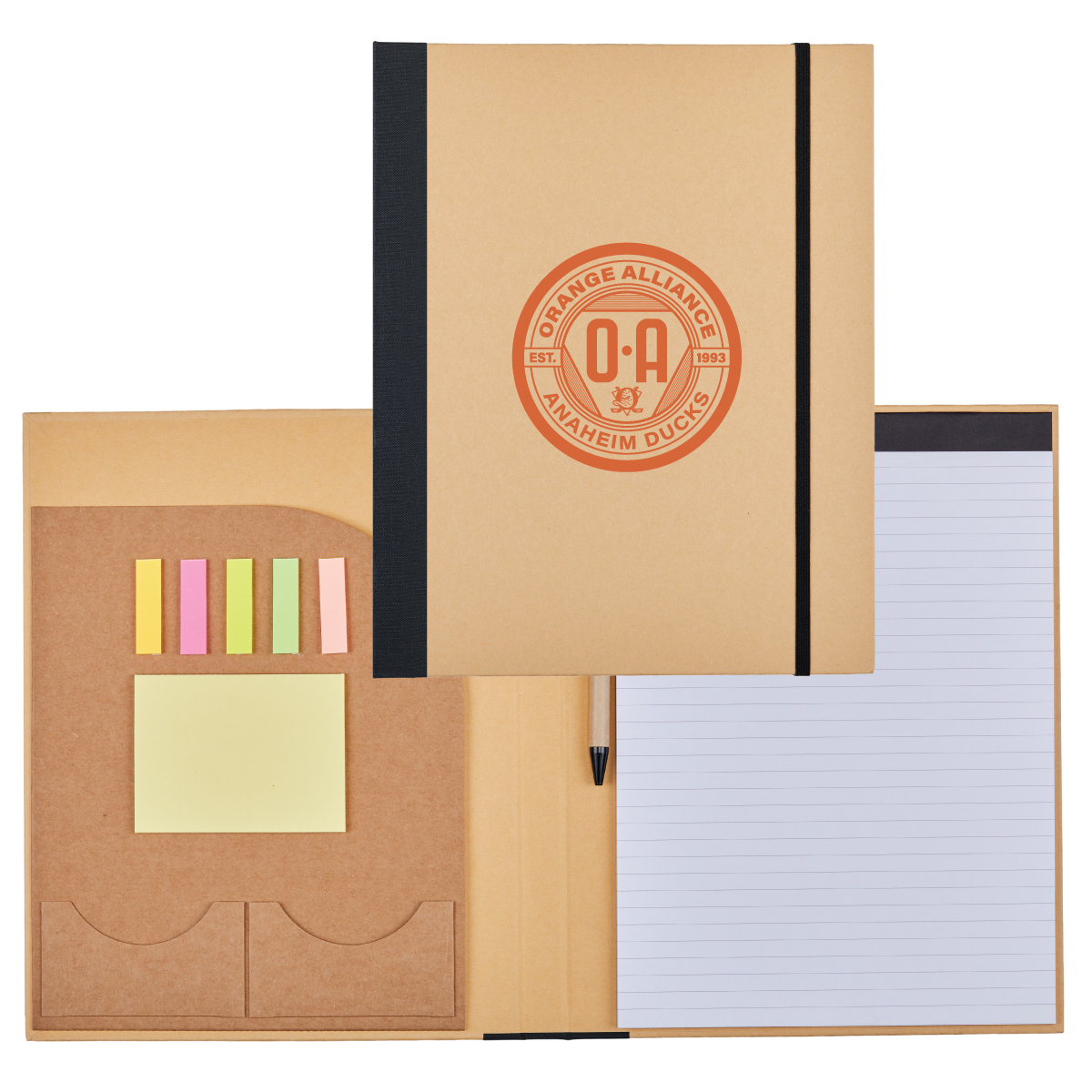 Recycled Cardboard Notebook w/ Notepad and Sticky Notes 2