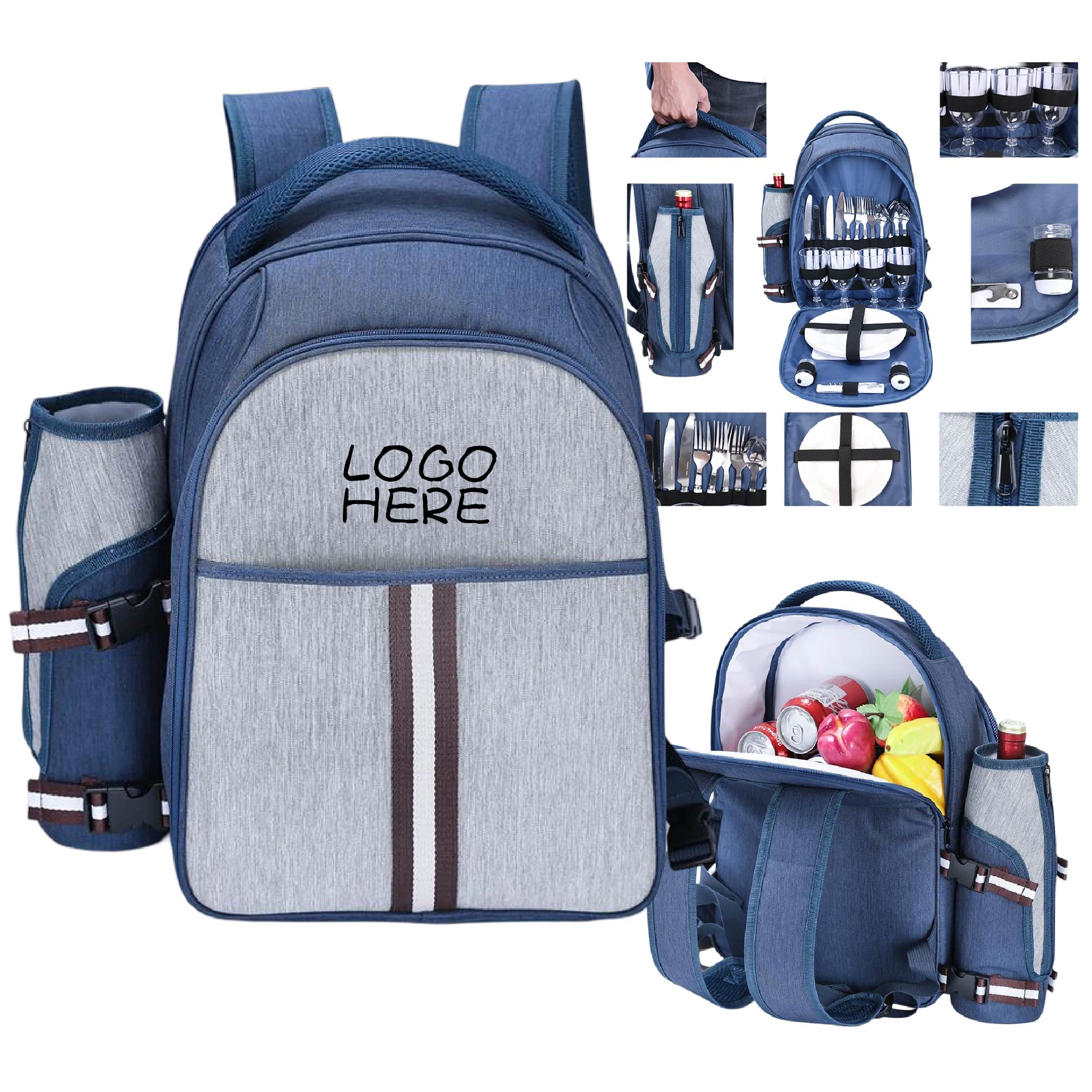 Picnic Backpack for 2 with Cooler 2