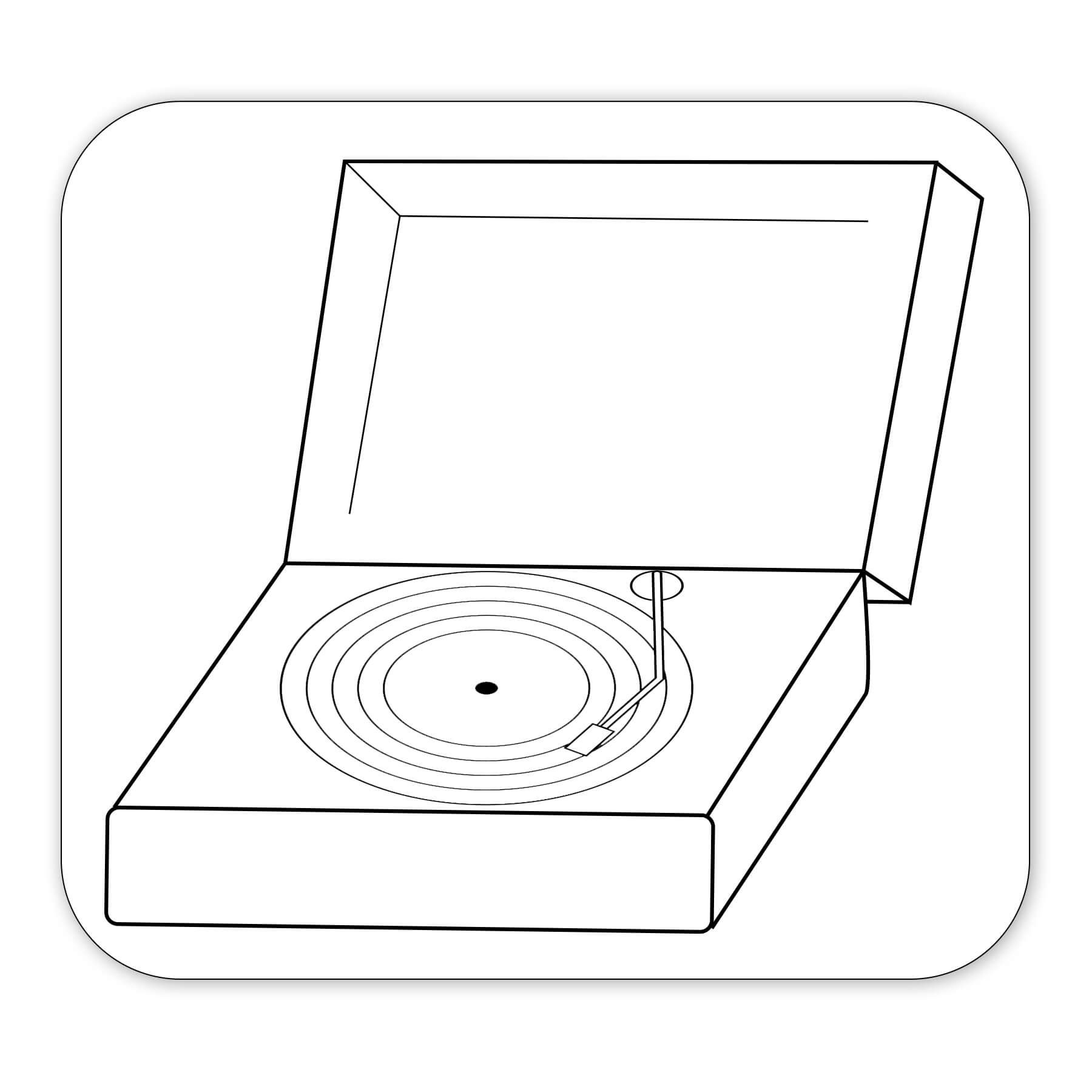 Record Player Shaped NoteKeeper™ Magnet 35 Mil 3