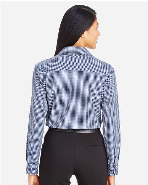 Women's CrownLux Performance® Tonal Mini Check Woven Dress Shirt - DG535W 19