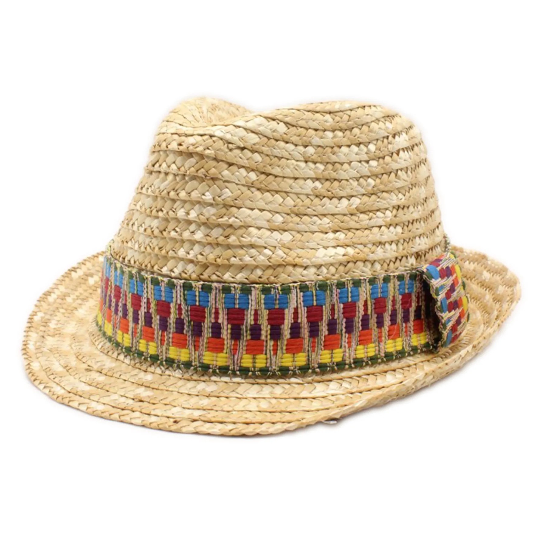 Summer Sun Protective Straw Hat W/ Colorful Ribbon 2