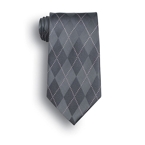 Gray Argyle Woven Silk Neck Tie 2