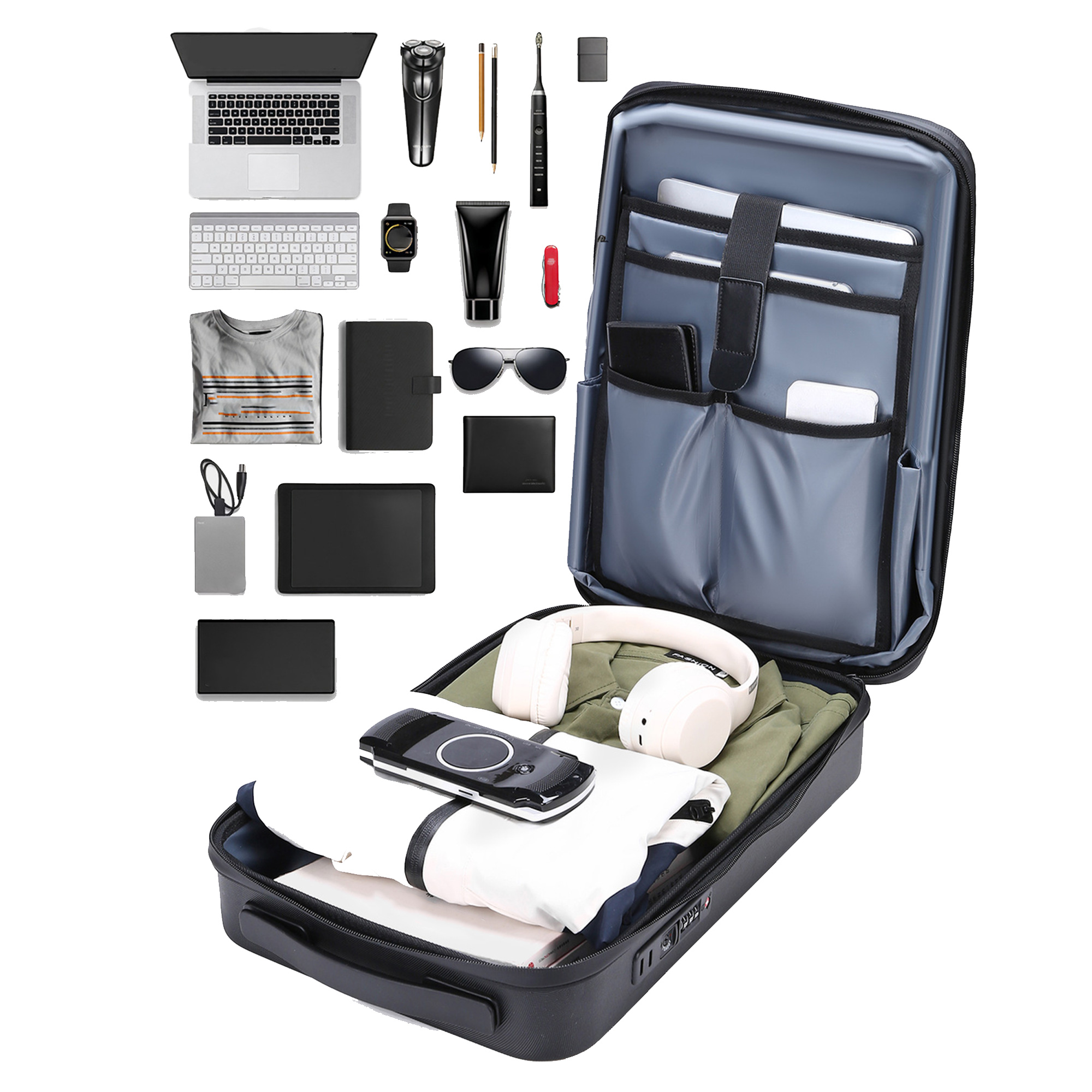 Backpack Hard Shell Waterproof Laptop Business Computer Bag 5