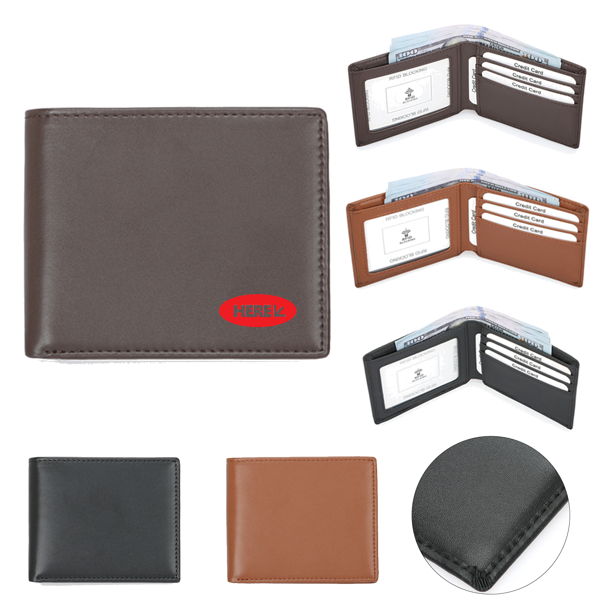 Microfiber Leather Solid Color Wallet MOQ 30 3