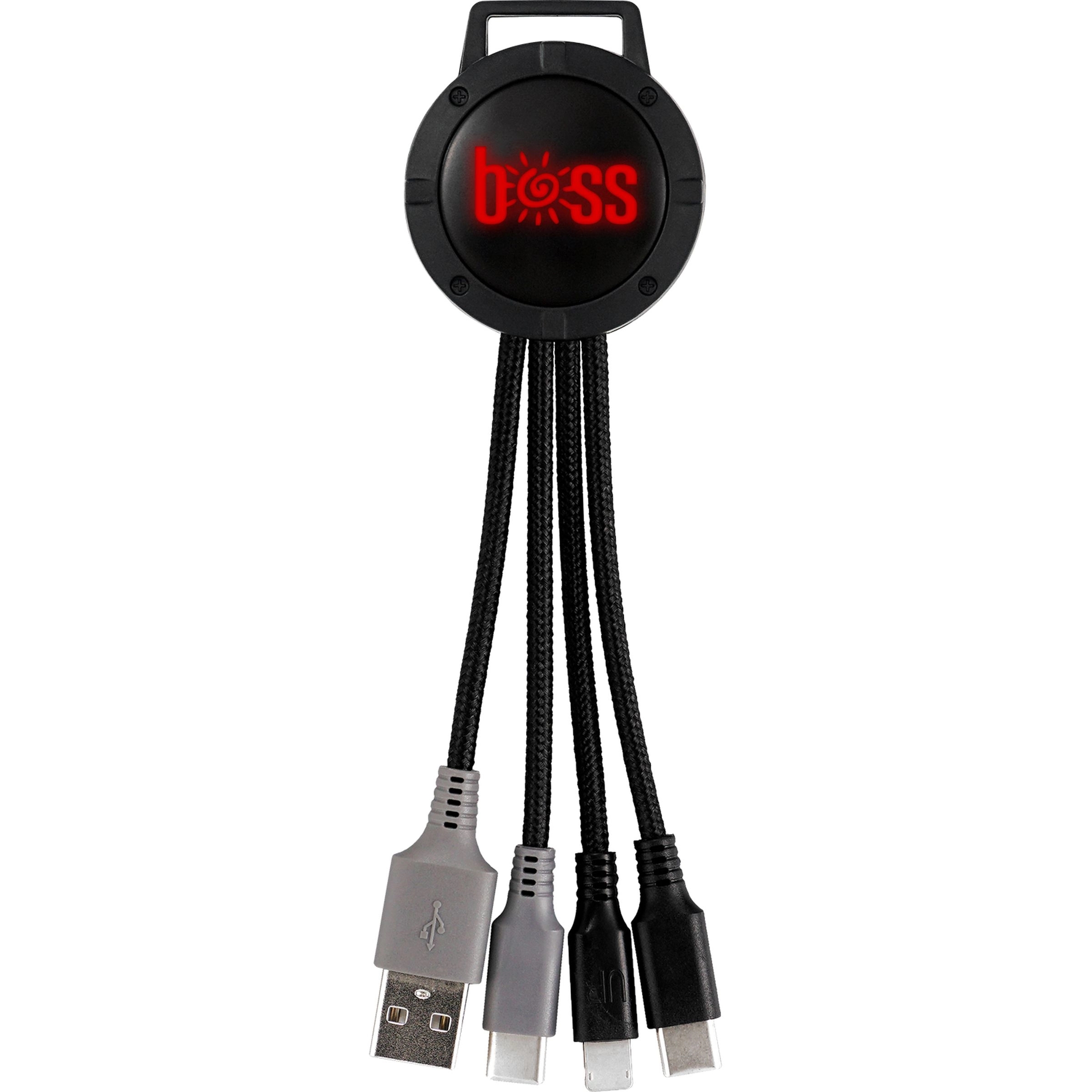 Light Up Color Two Tone Dual Input 3-in-1 Charging Cable 6