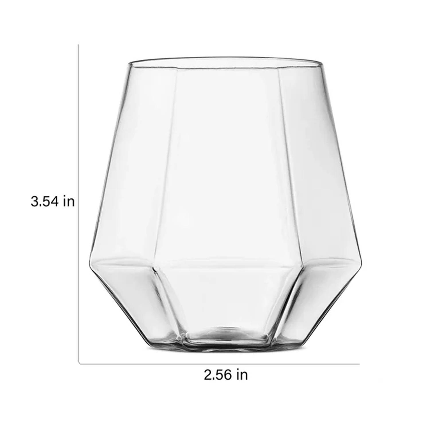 12 Oz Diamond Clear Shaped Plastic Stemless Wine Glasses 4