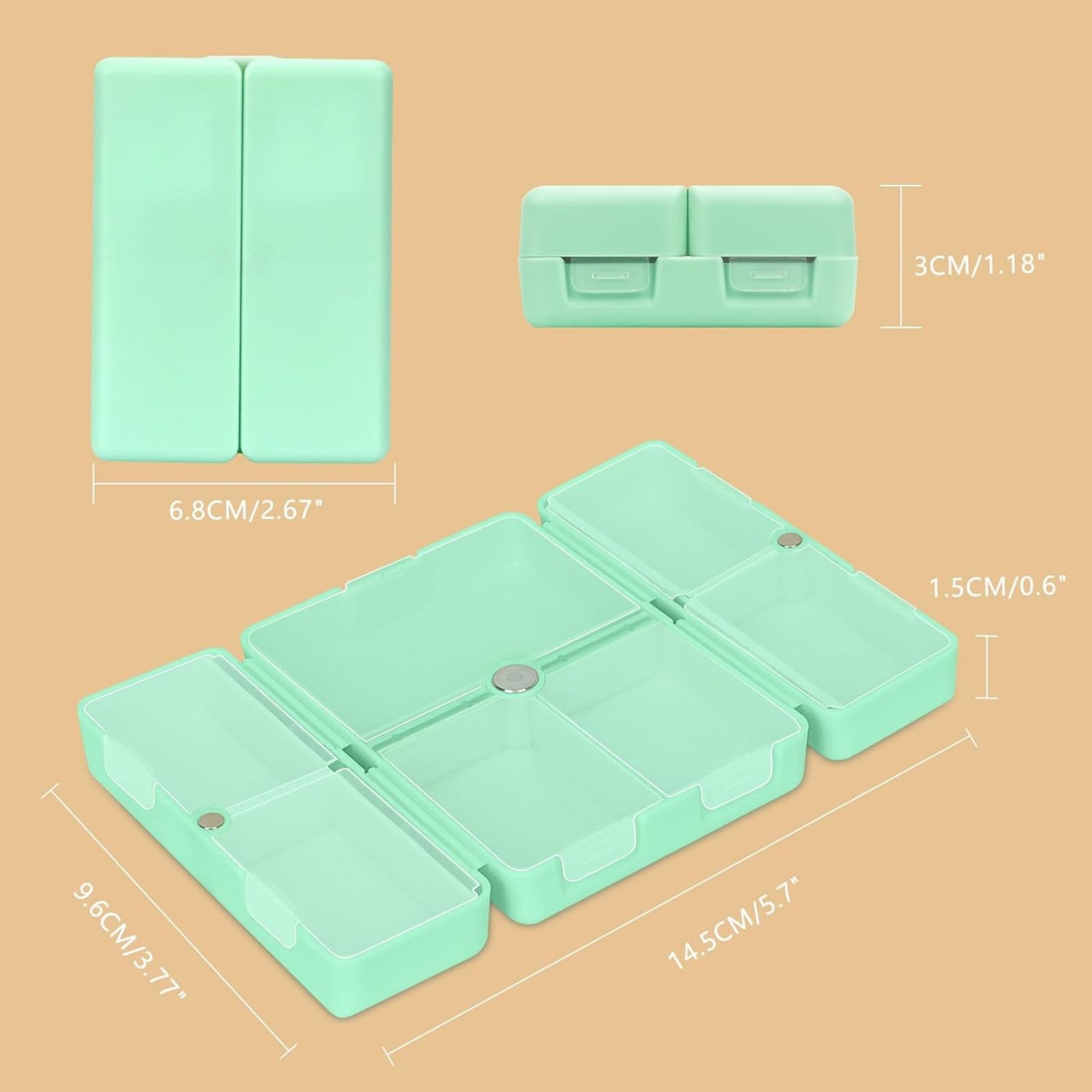 7 Compartments Magnetic Daily Pill Box 2