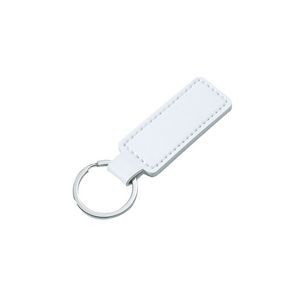 Sleek Rectangle PU Leather Simple Keychain 24