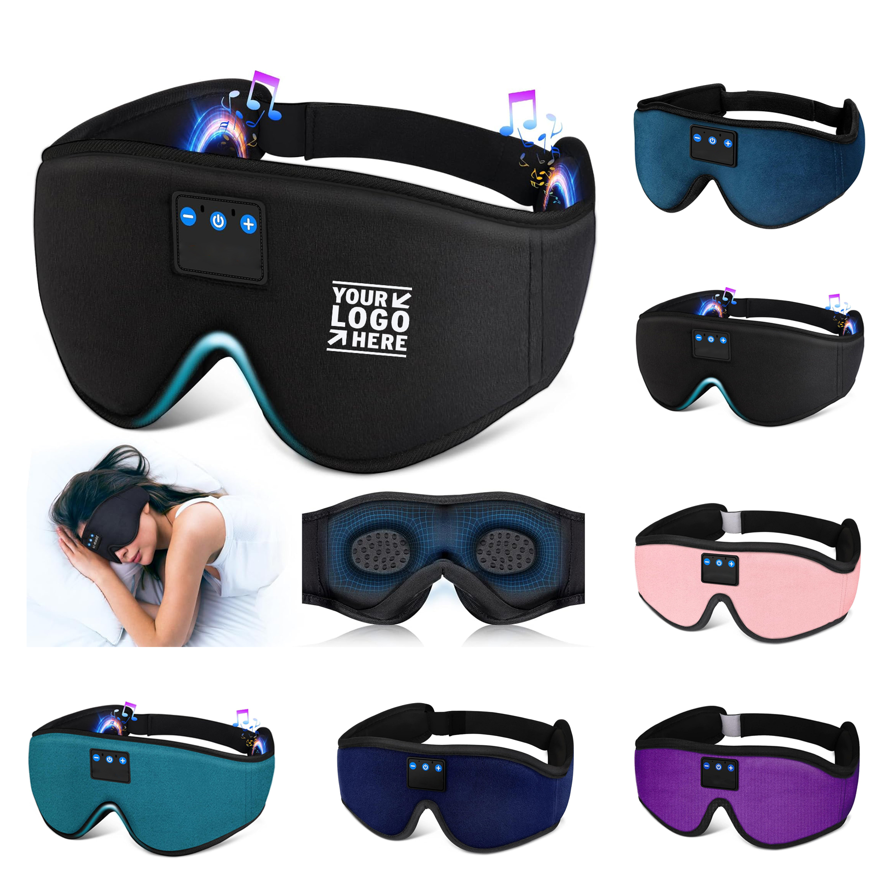 Sleep Headphones 3D Sleep Eye Mask Bluetooth Wireless Music Ultra-Thin Stereo Speaker  2
