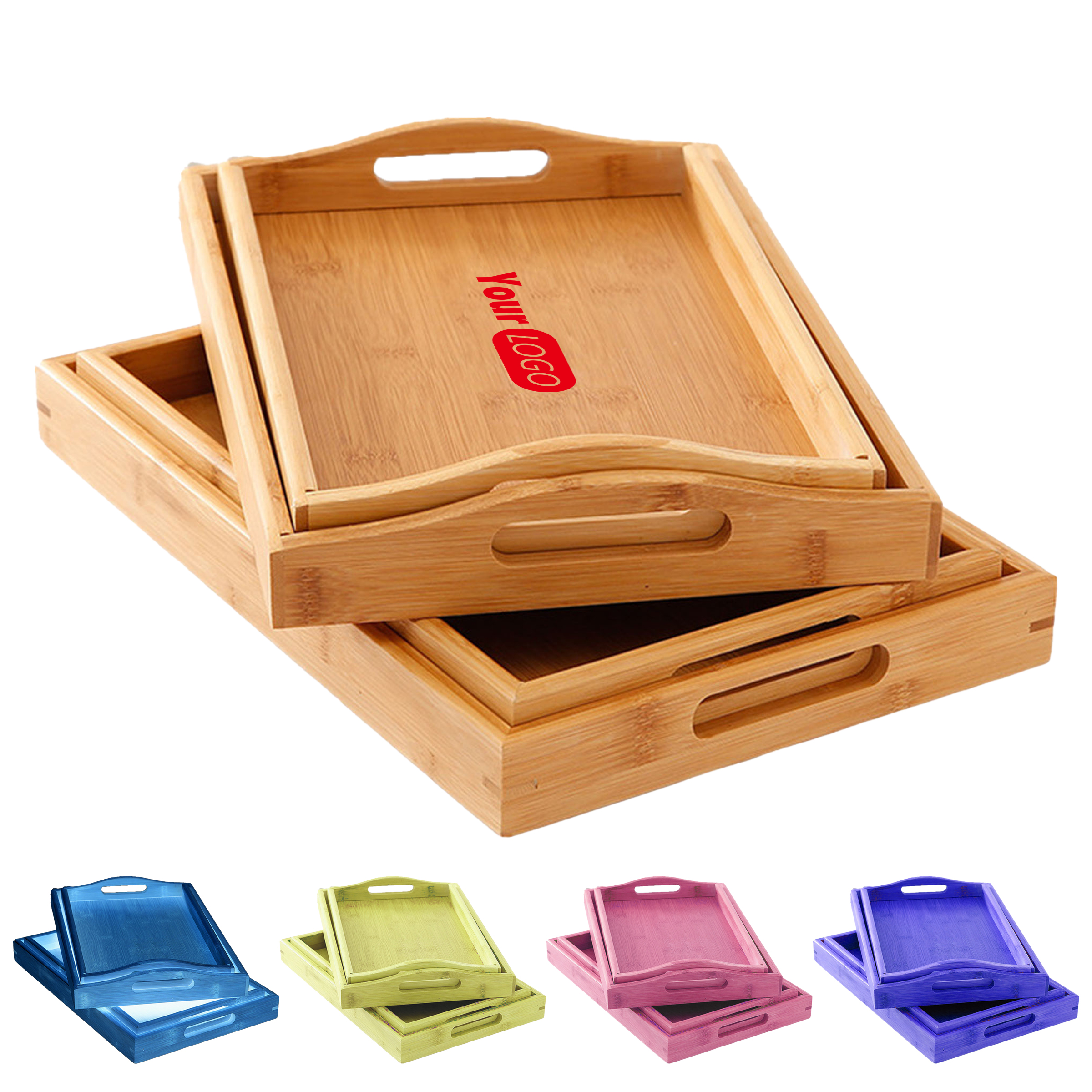 Wood Rectangular Household Tea Tray 1