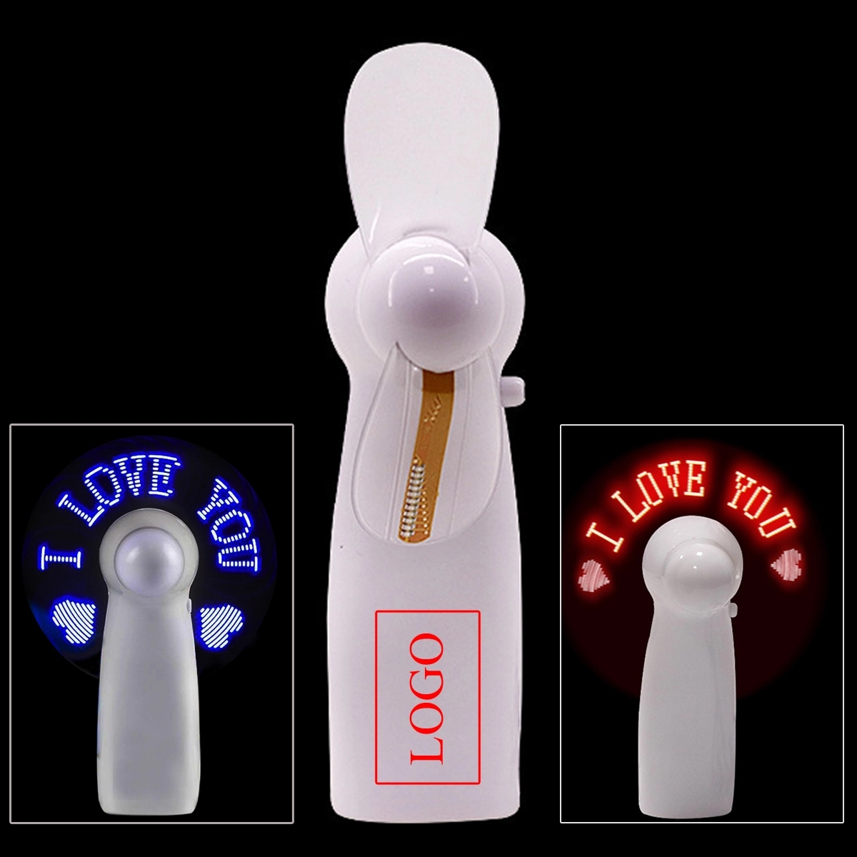 Message Editable Mini Flash LED Fan 3